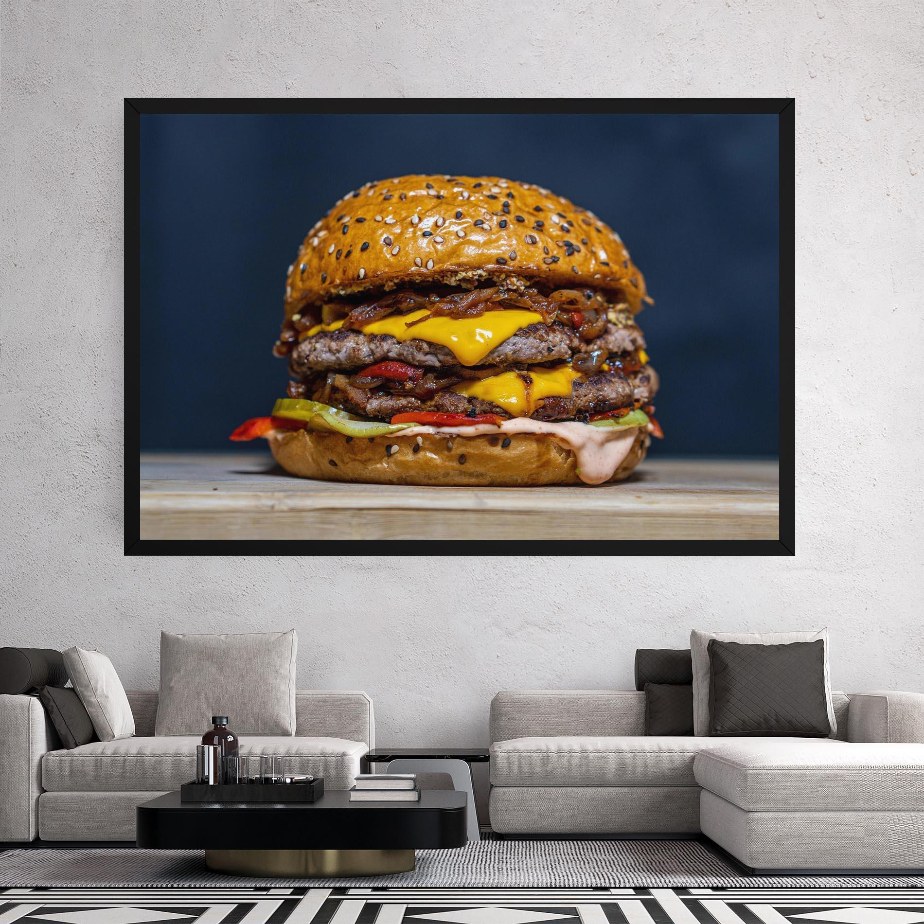 Tablou Canvas Tasty Hamburger mockup 2
