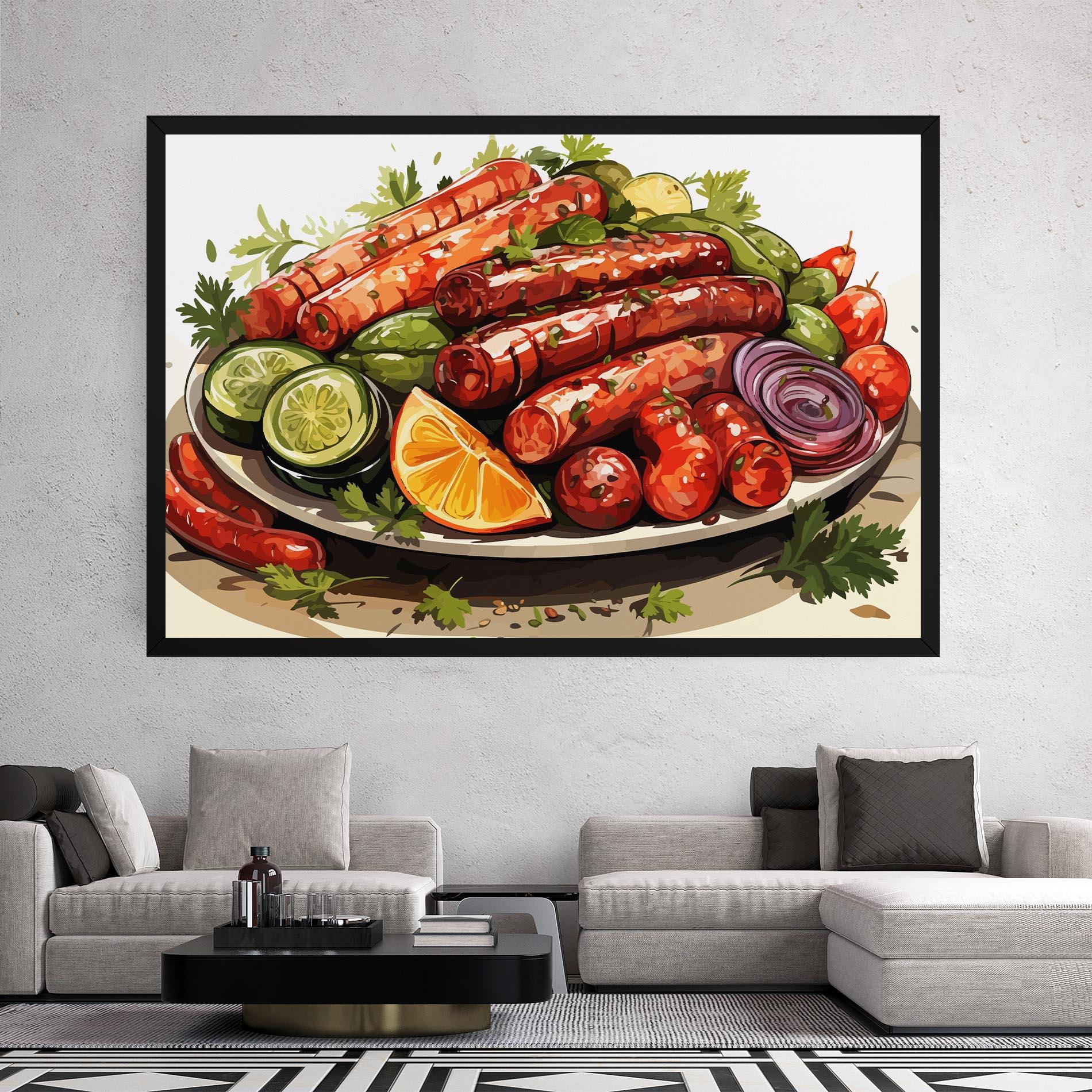 Tablou Canvas Tasty Sousages mockup 2