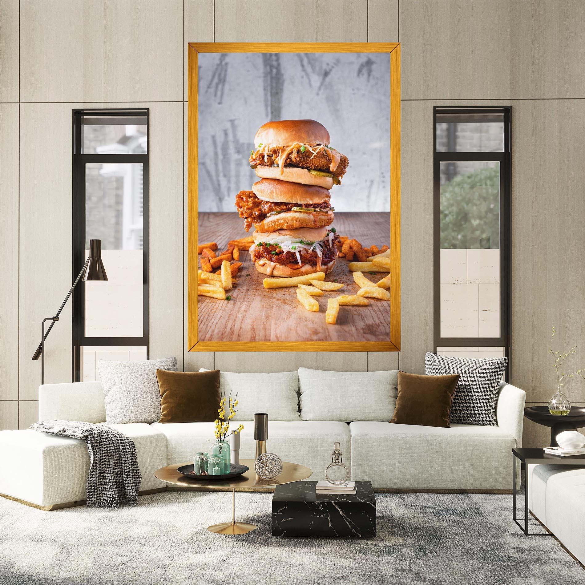 Tablou Canvas Triple Hamburger mockup 2