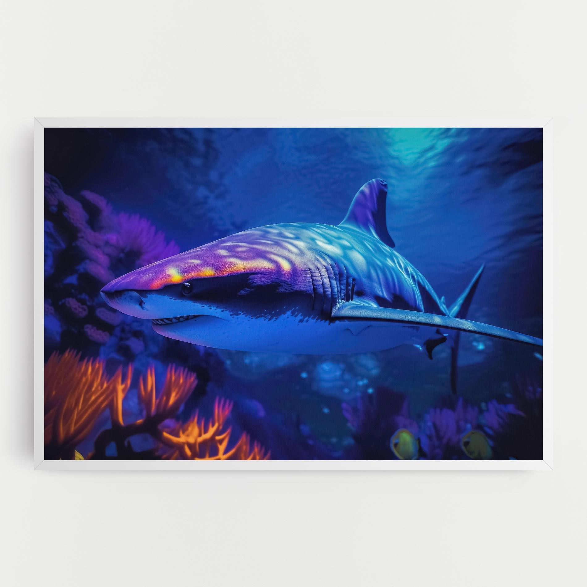 Tablou Canvas Blue Light Shark mockup 0