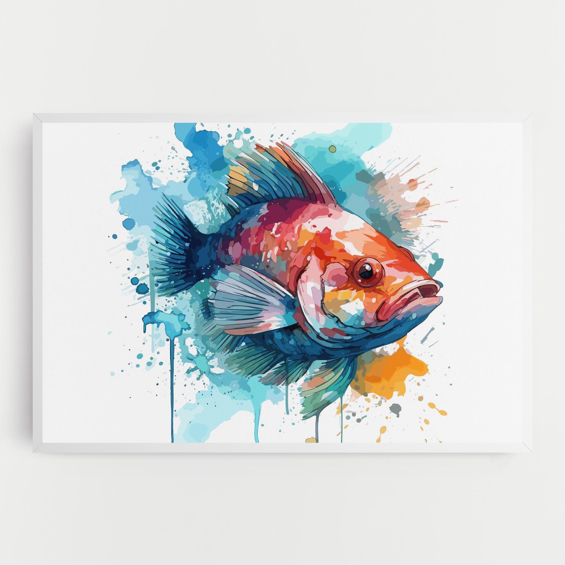 Tablou Canvas Watercolor Fish mockup 0