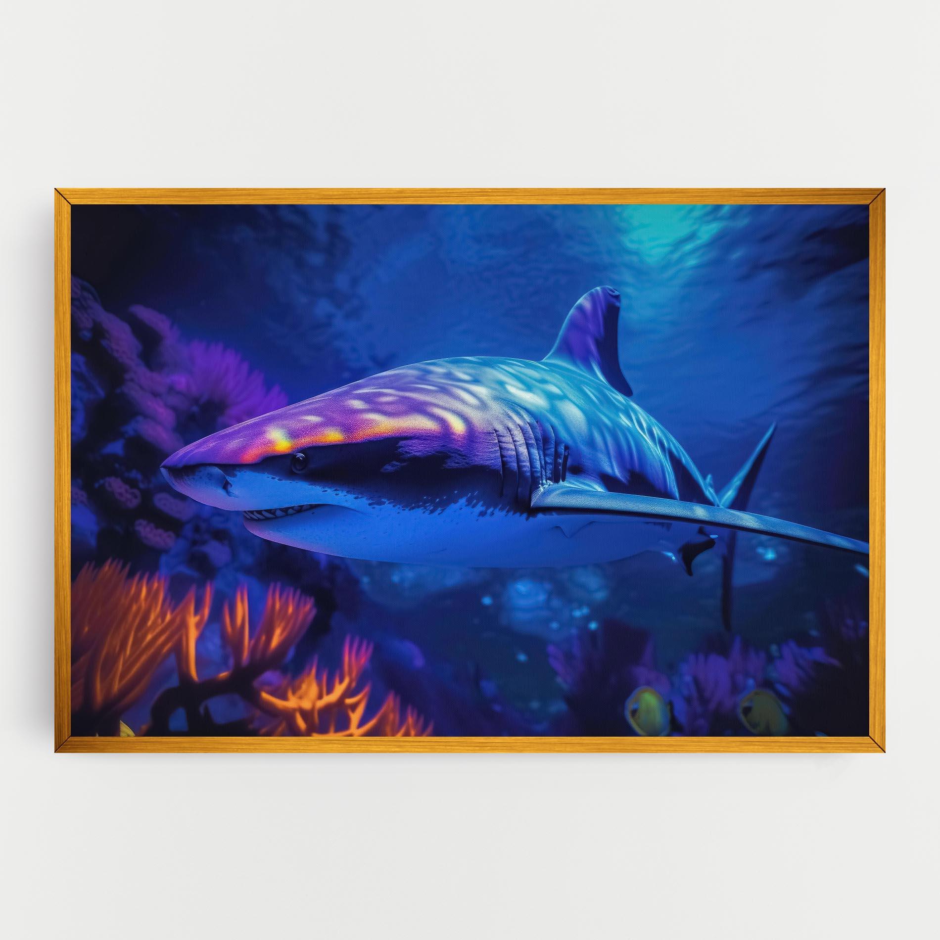 Tablou Canvas Blue Light Shark mockup 0