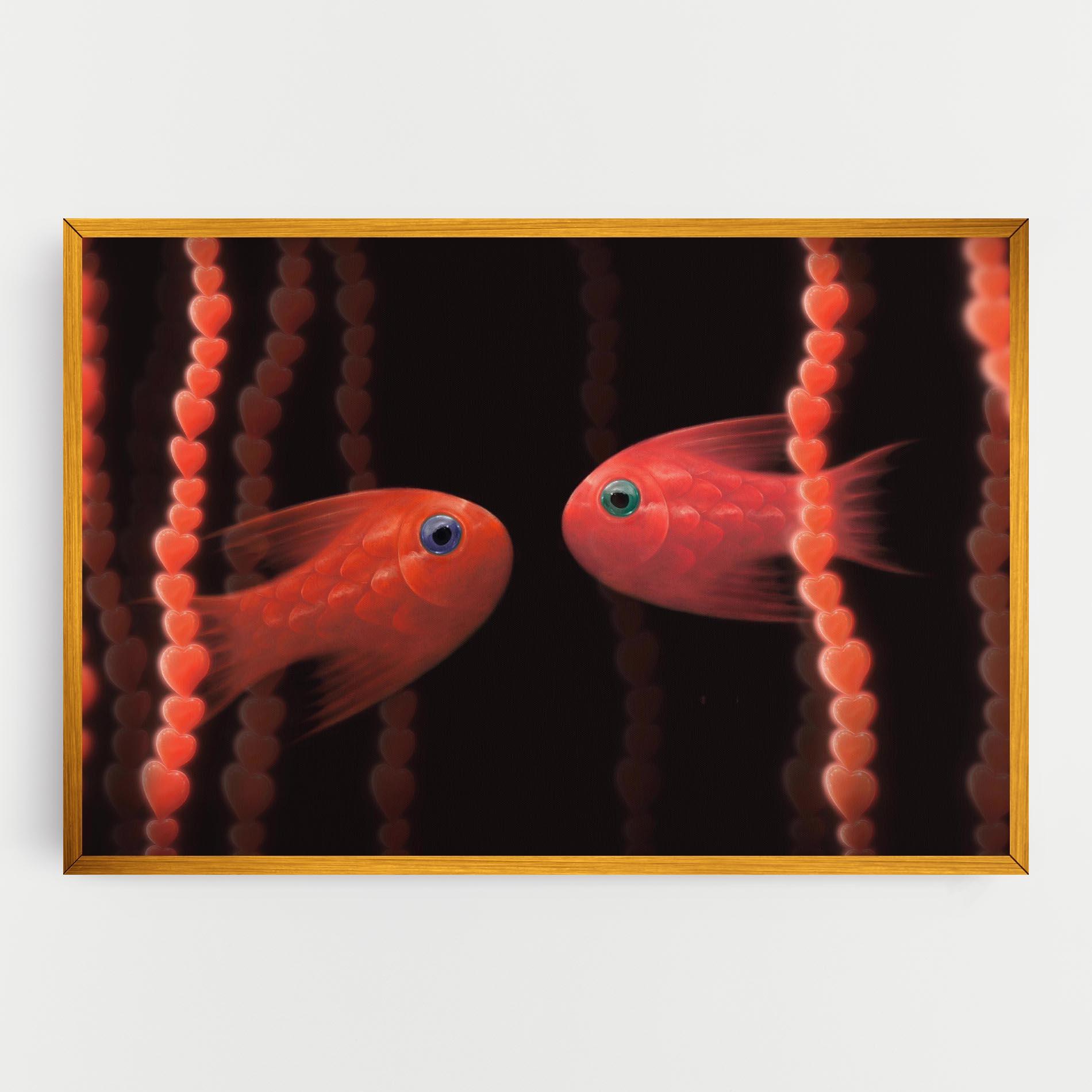 Tablou Canvas Orange Fish Heart mockup 0