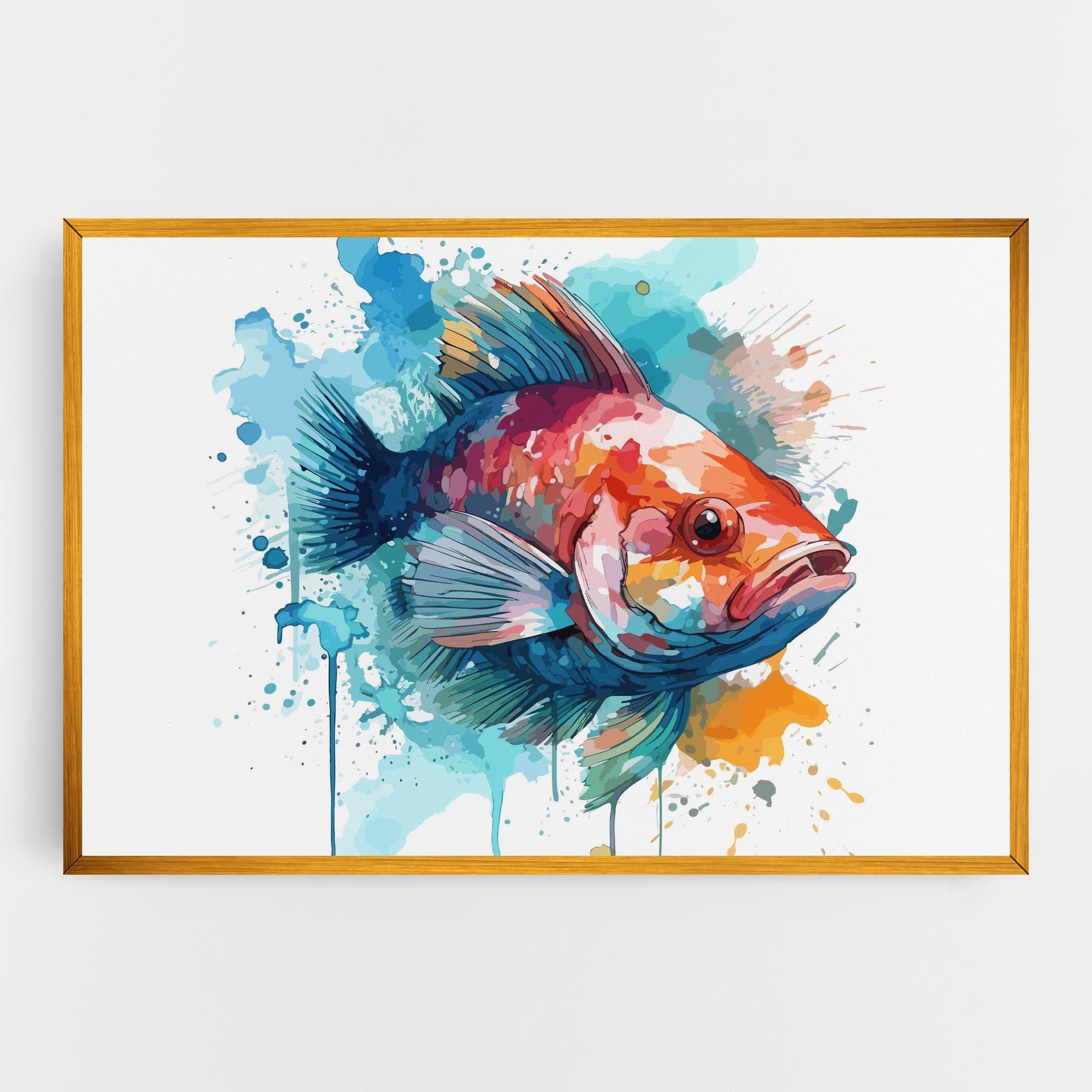 Tablou Canvas Watercolor Fish mockup 0
