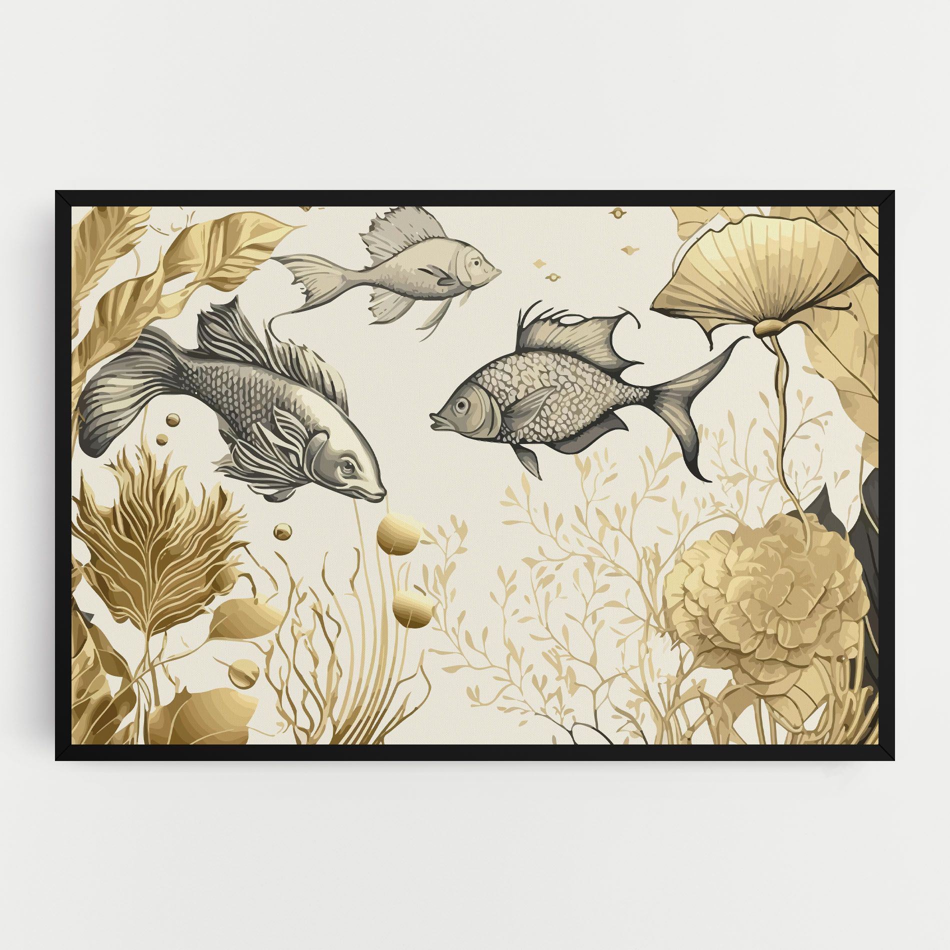 Grey Gold Fish mockup 0