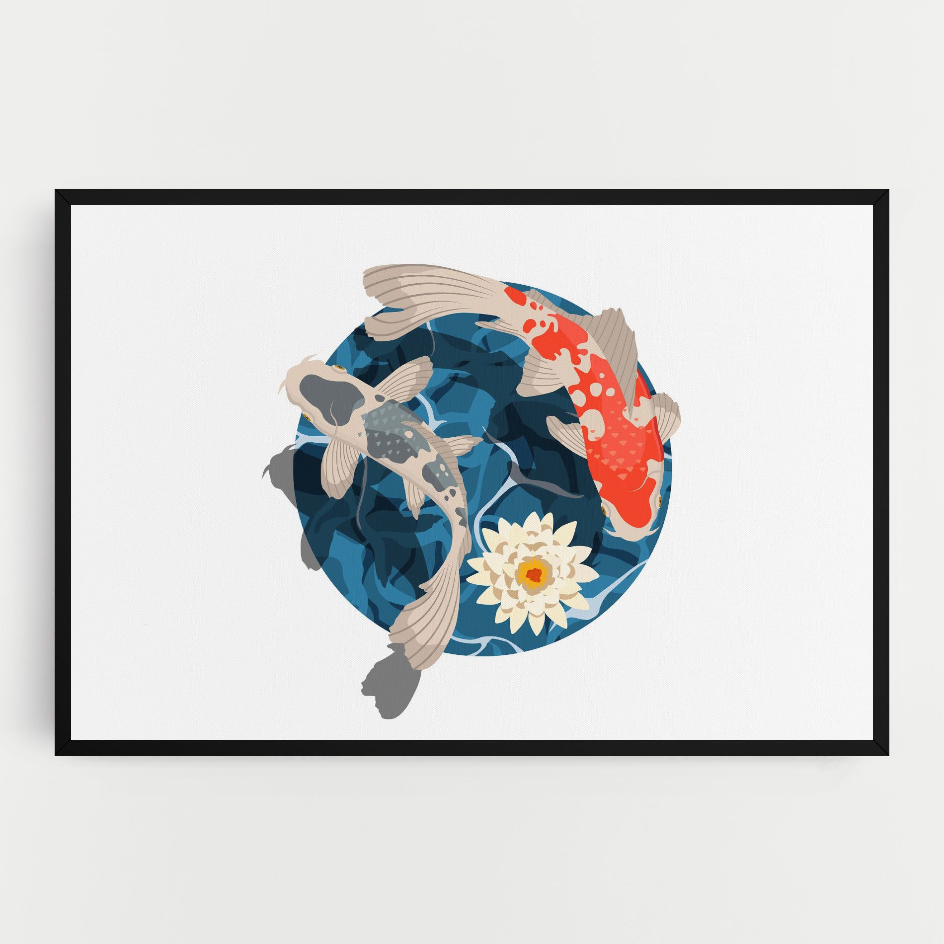 Grey Orange Koi mockup 0