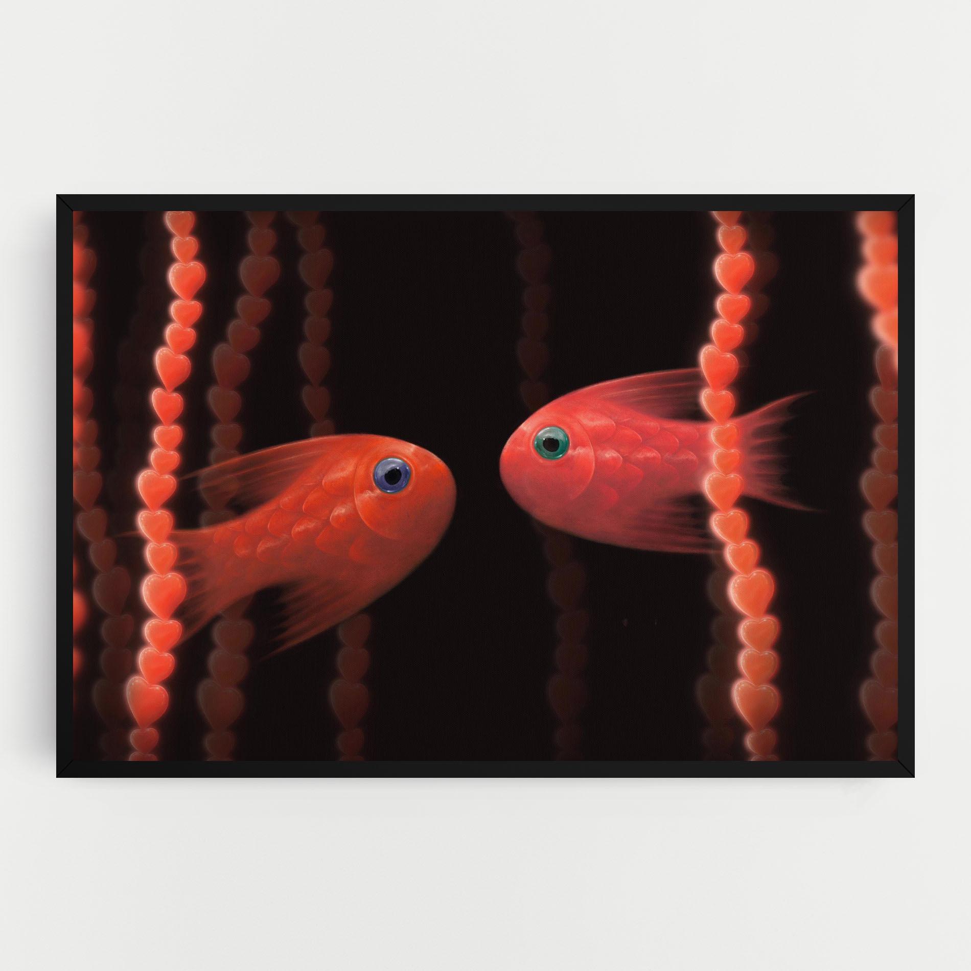 Tablou Canvas Orange Fish Heart mockup 0