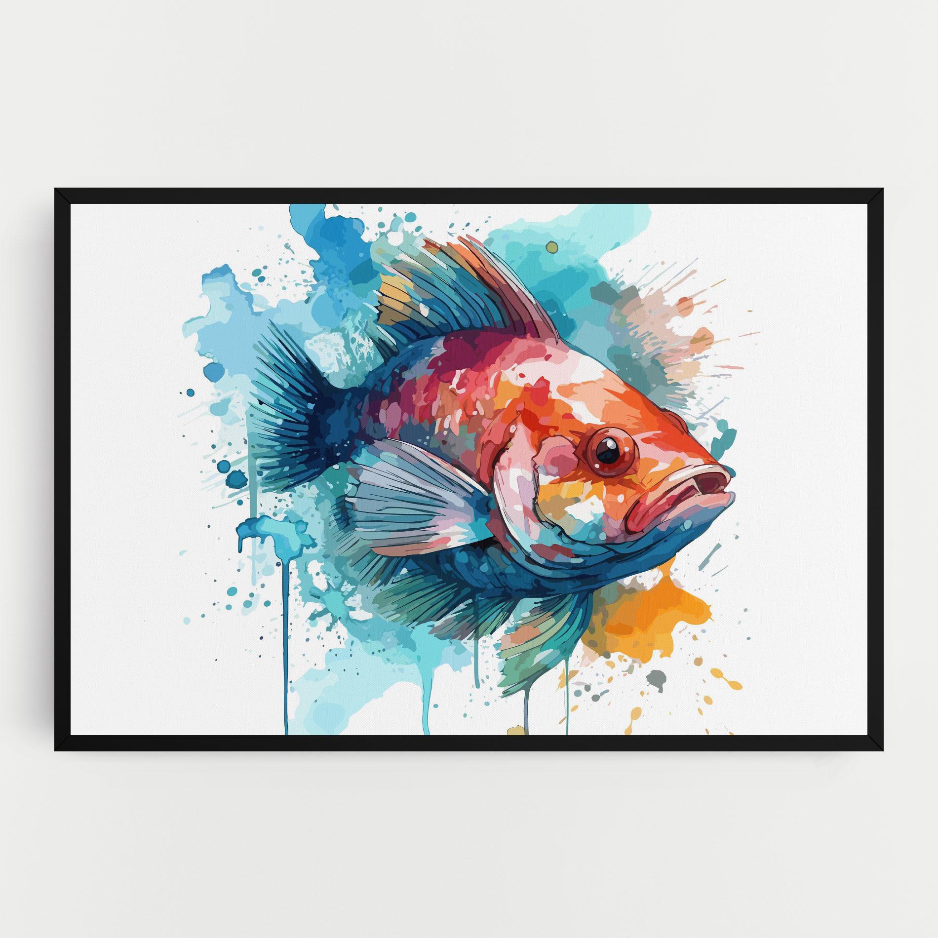 Tablou Canvas Watercolor Fish mockup 0