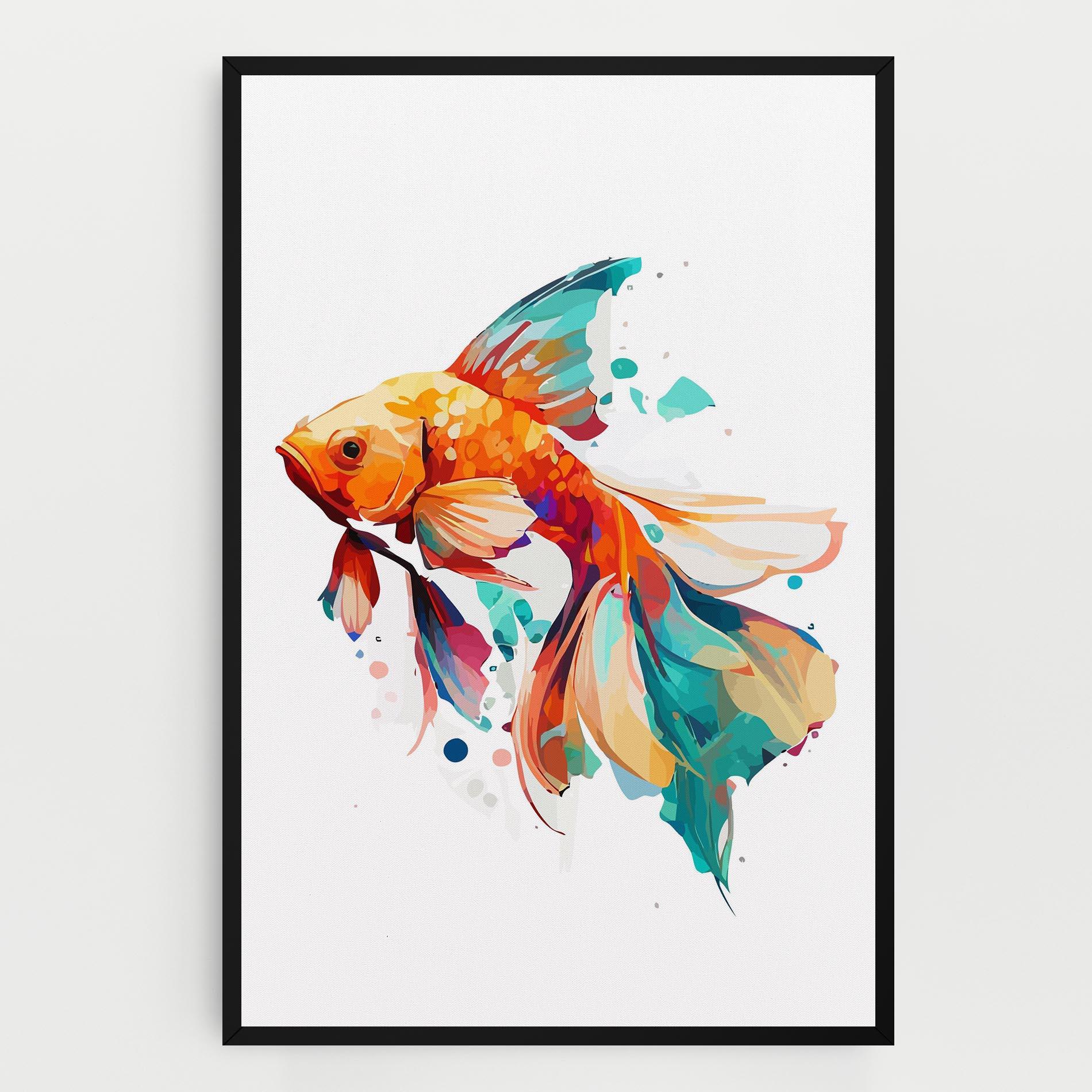 Tablou Canvas Blue Orange Fish mockup 0