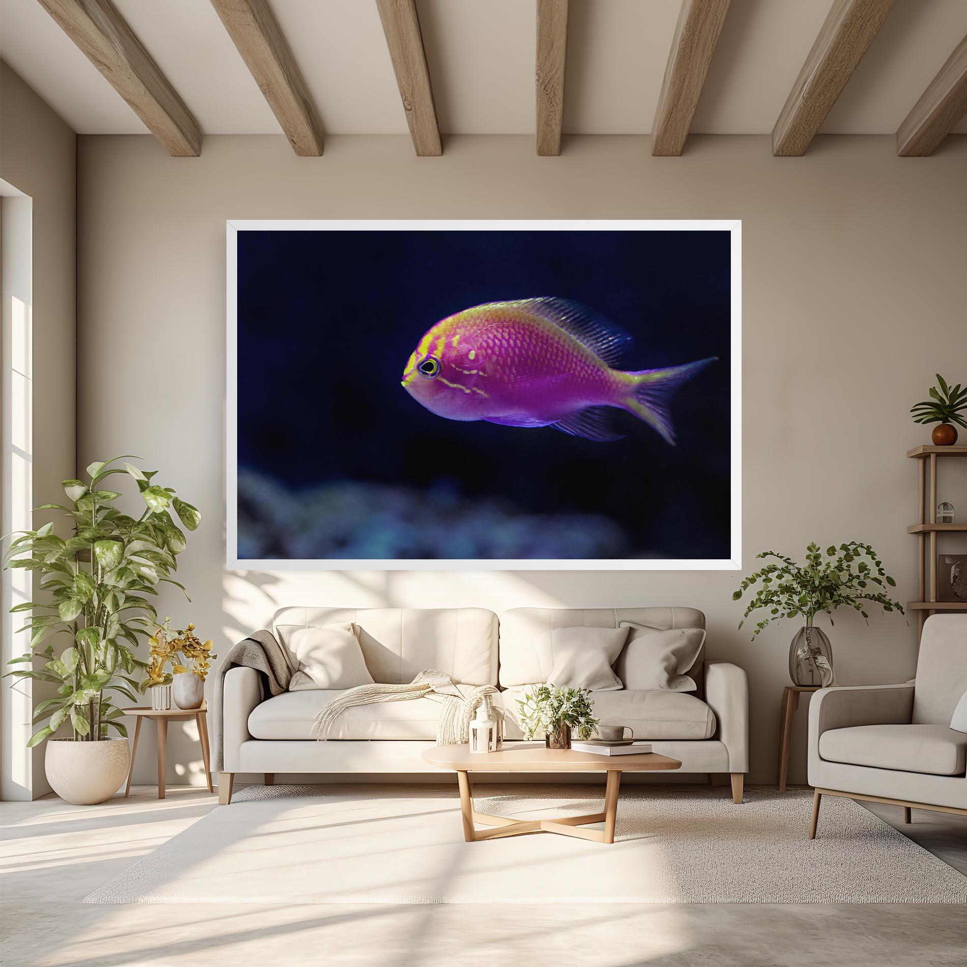 Tablou Canvas Angry Pink Fish mockup 6