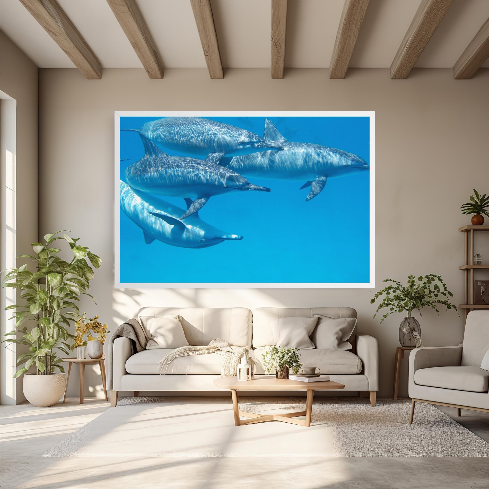 Tablou Canvas Family Of Dolphins mockup 6