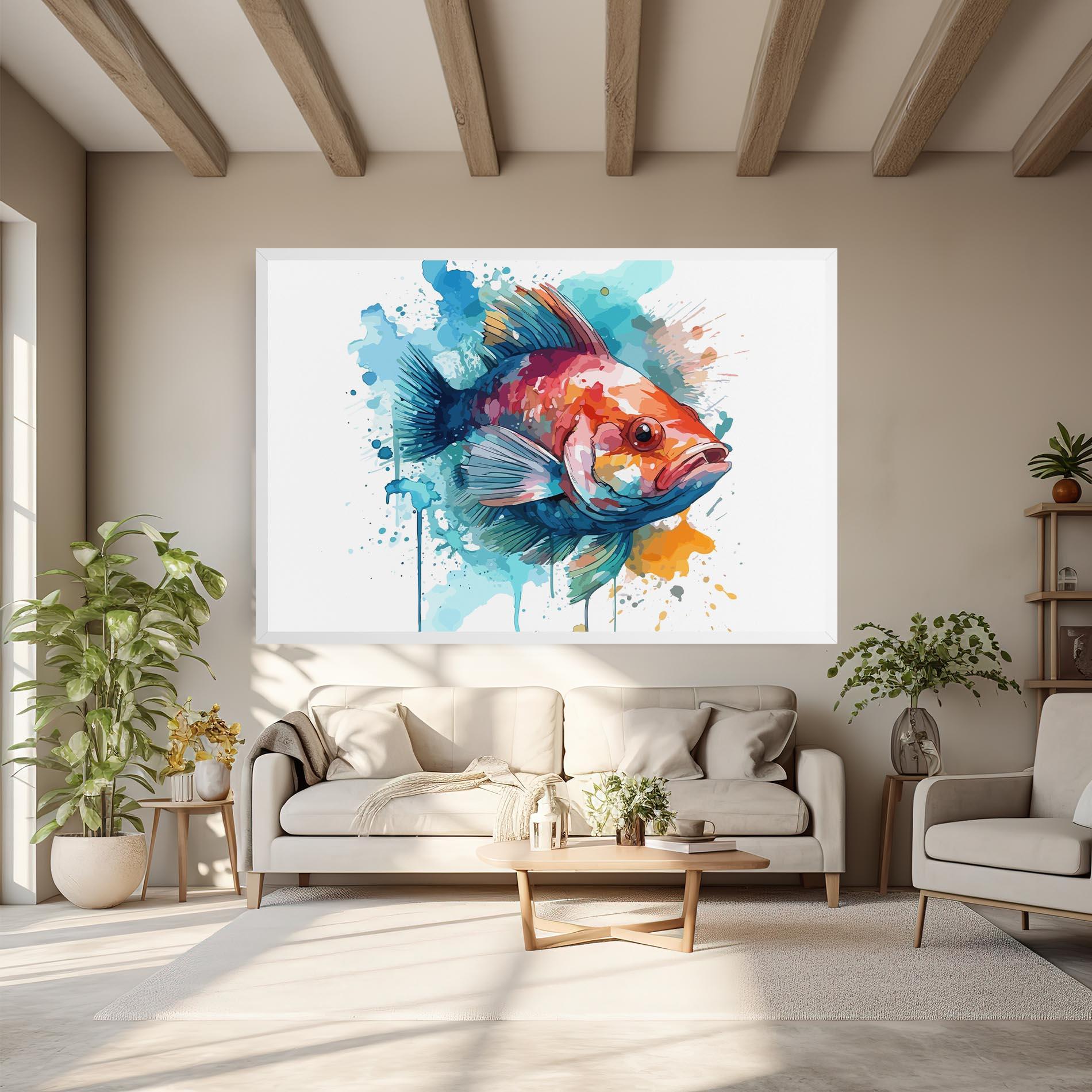 Tablou Canvas Watercolor Fish mockup 6