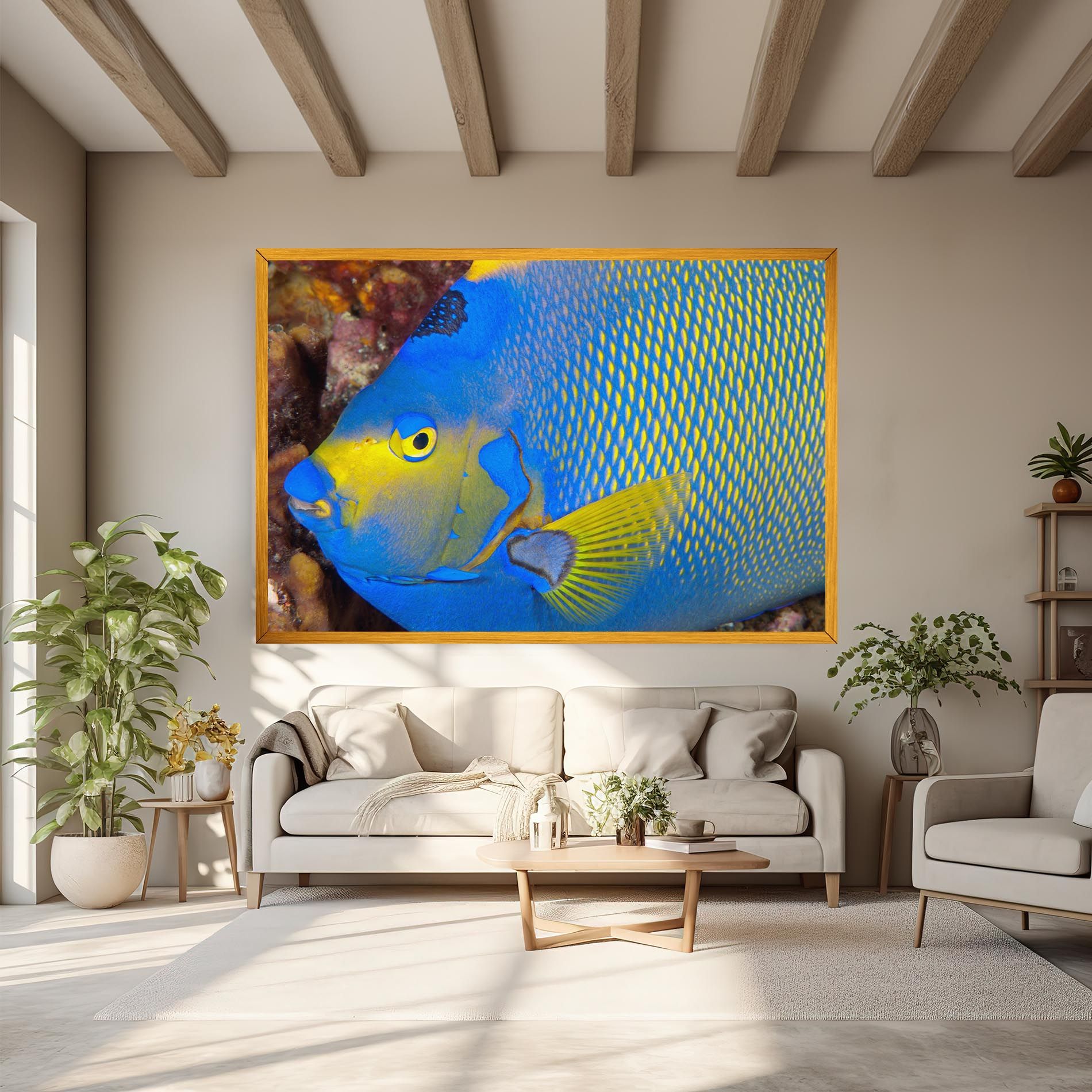 Blue Yellow Fish mockup 6
