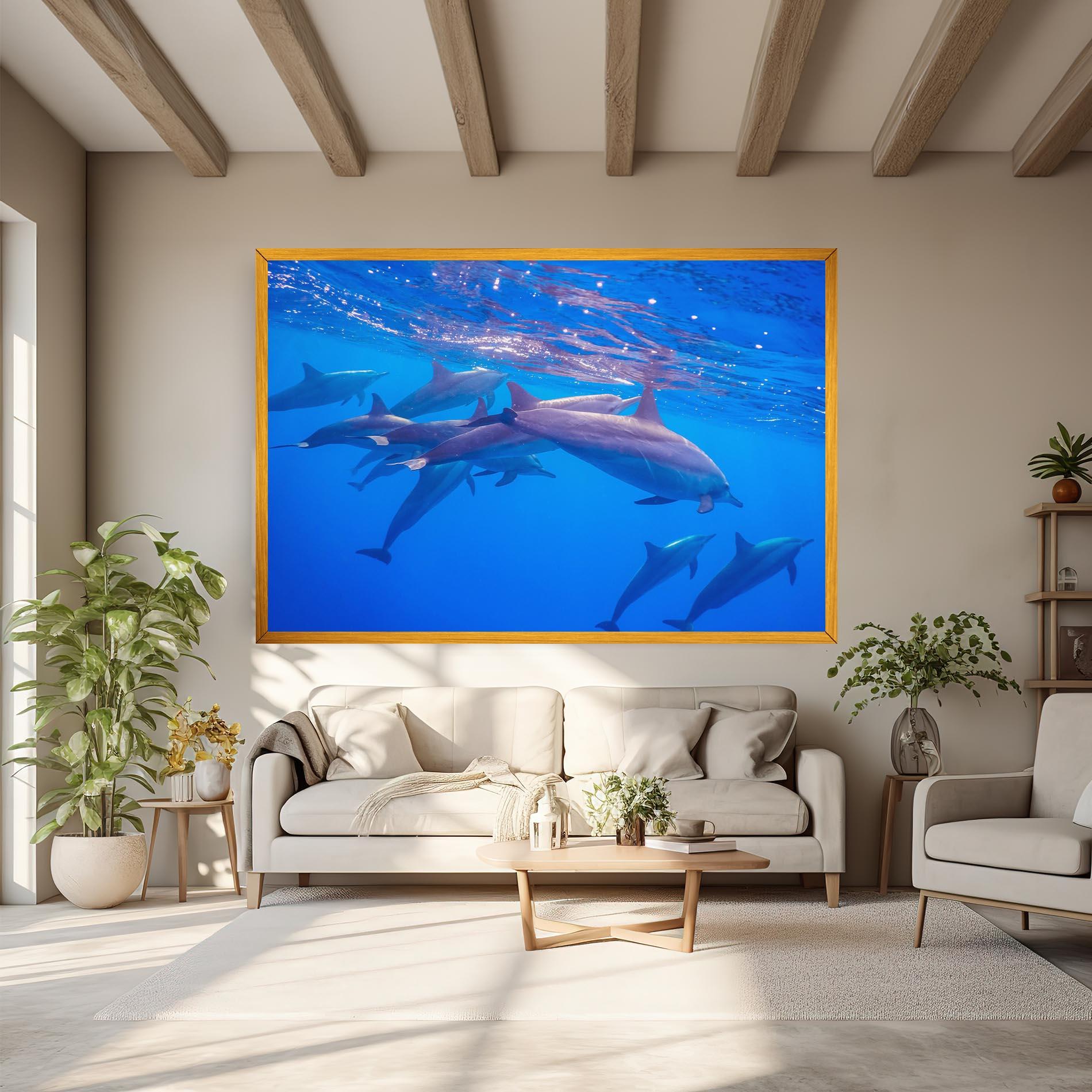 Tablou Canvas Dolphin Family mockup 6
