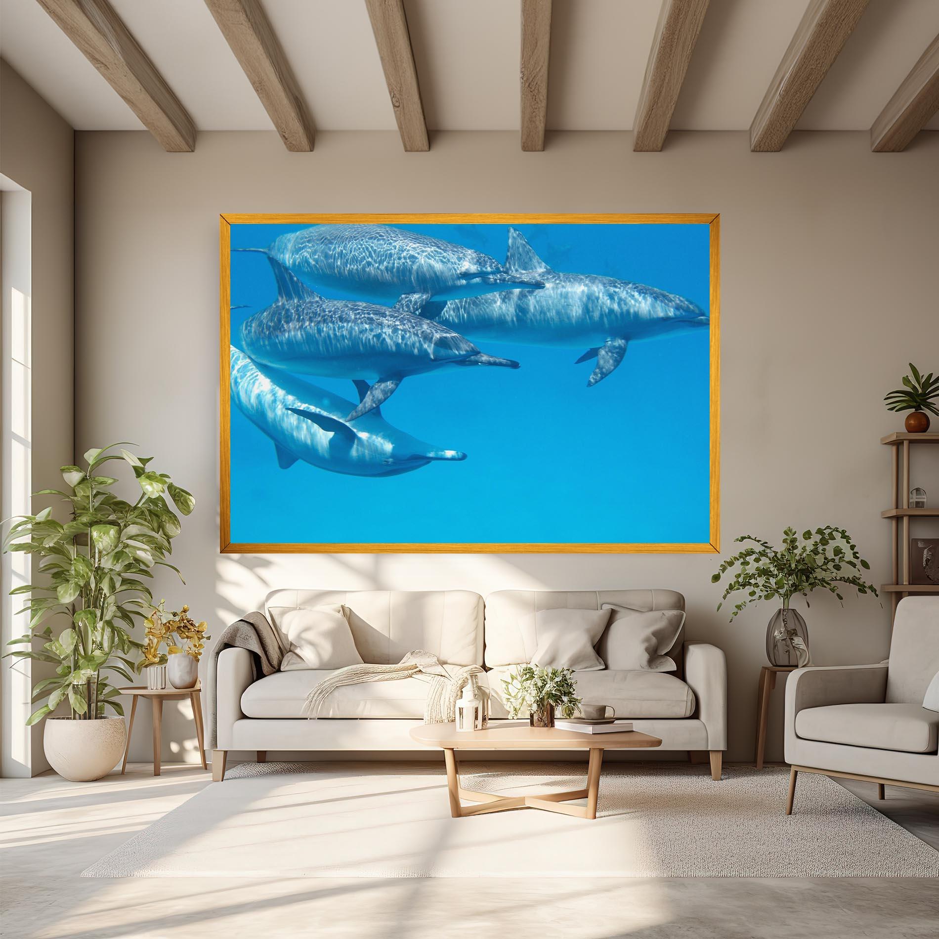 Tablou Canvas Family Of Dolphins mockup 6
