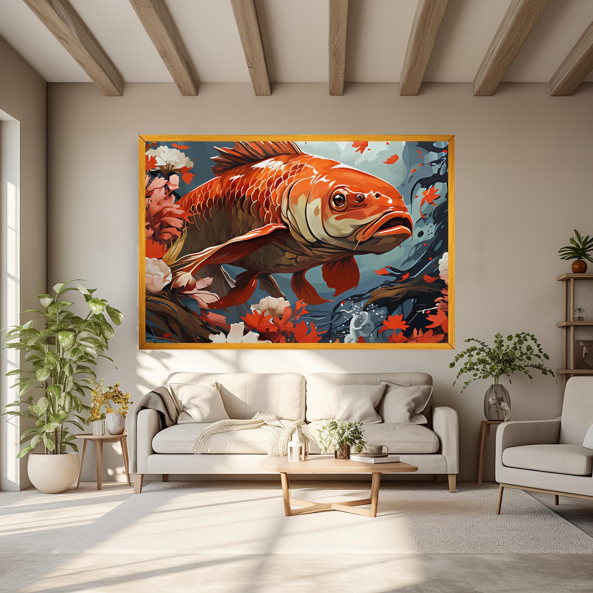 Tablou Canvas Orange Koi mockup 6