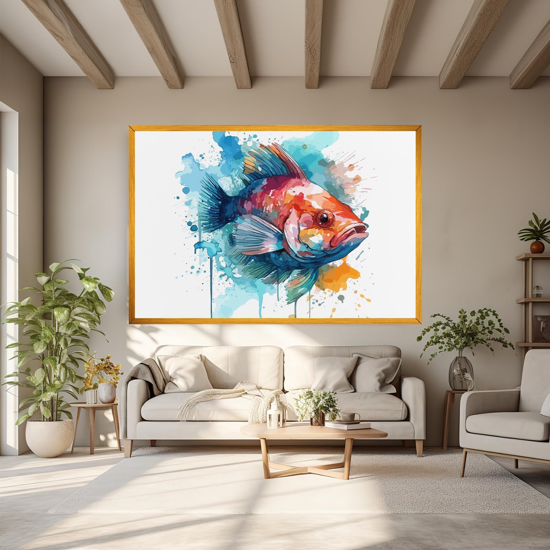 Tablou Canvas Watercolor Fish mockup 6