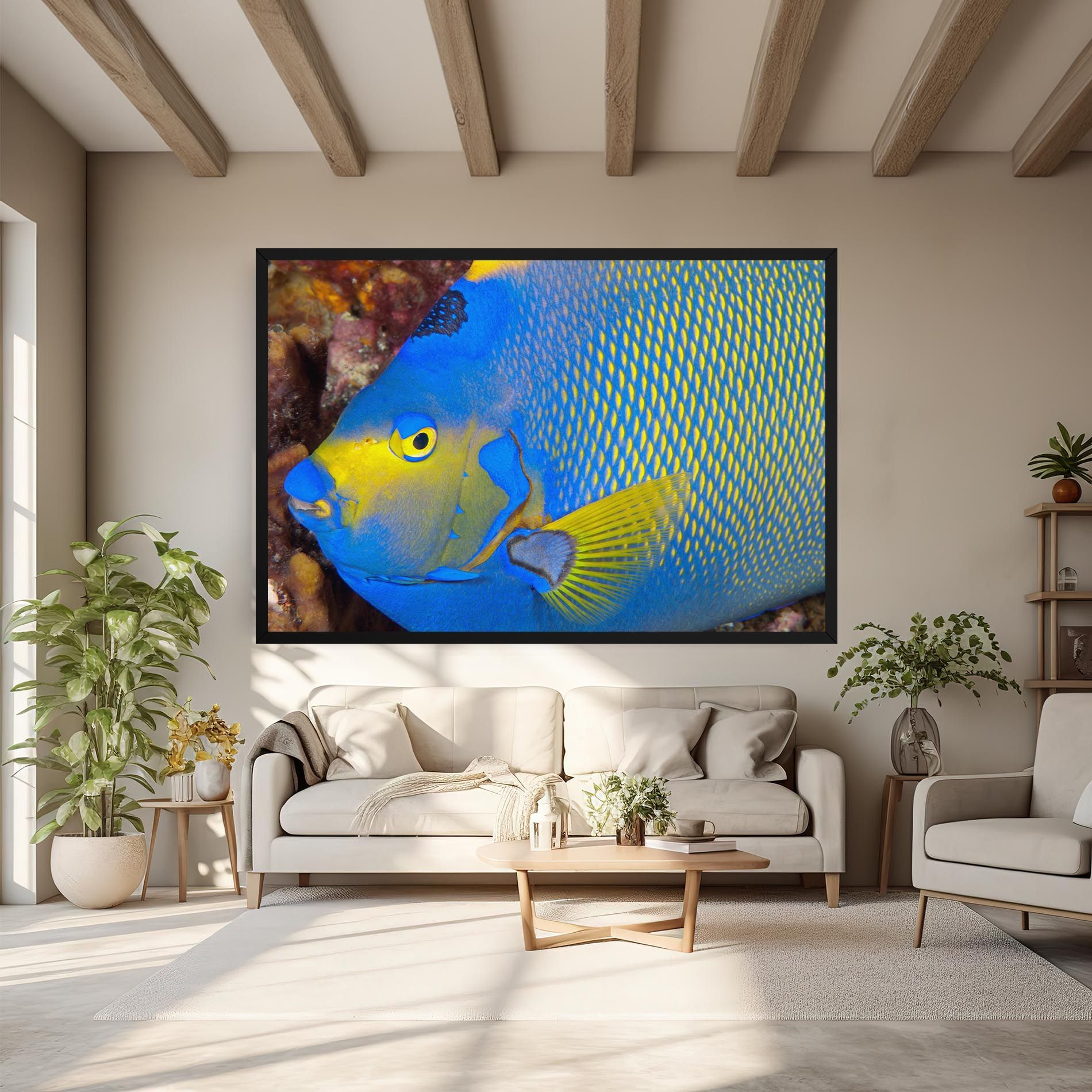 Blue Yellow Fish mockup 6
