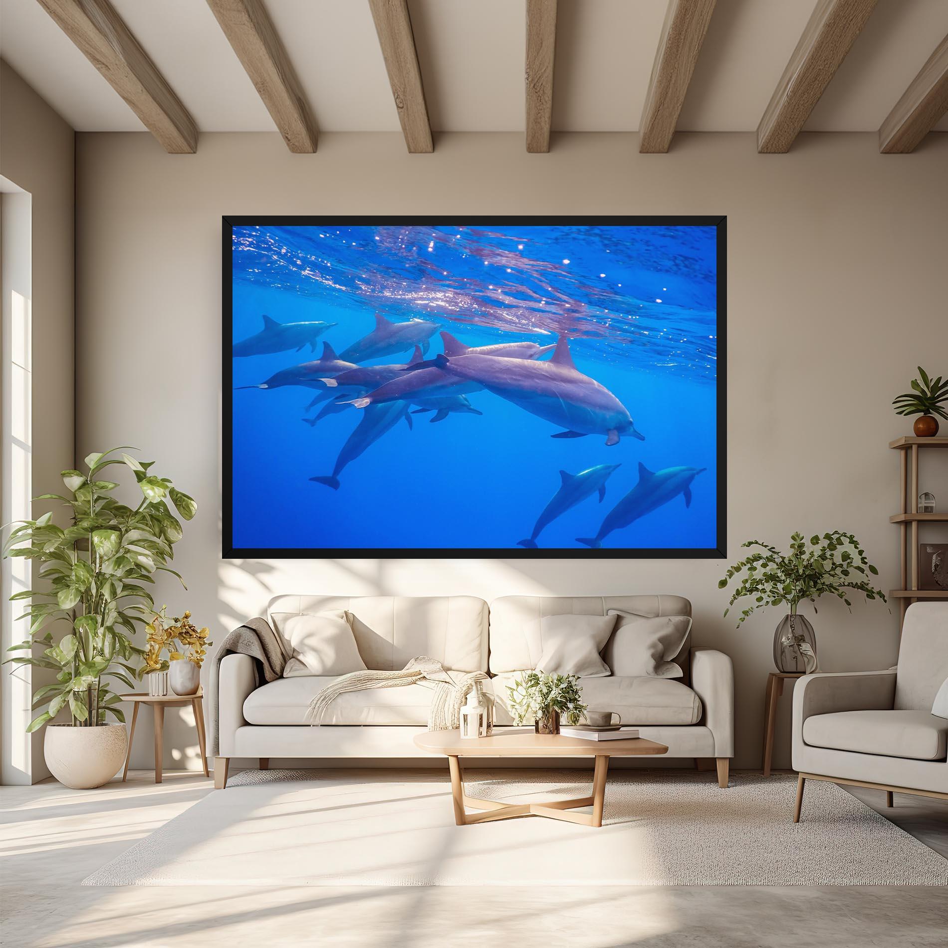 Tablou Canvas Dolphin Family mockup 6