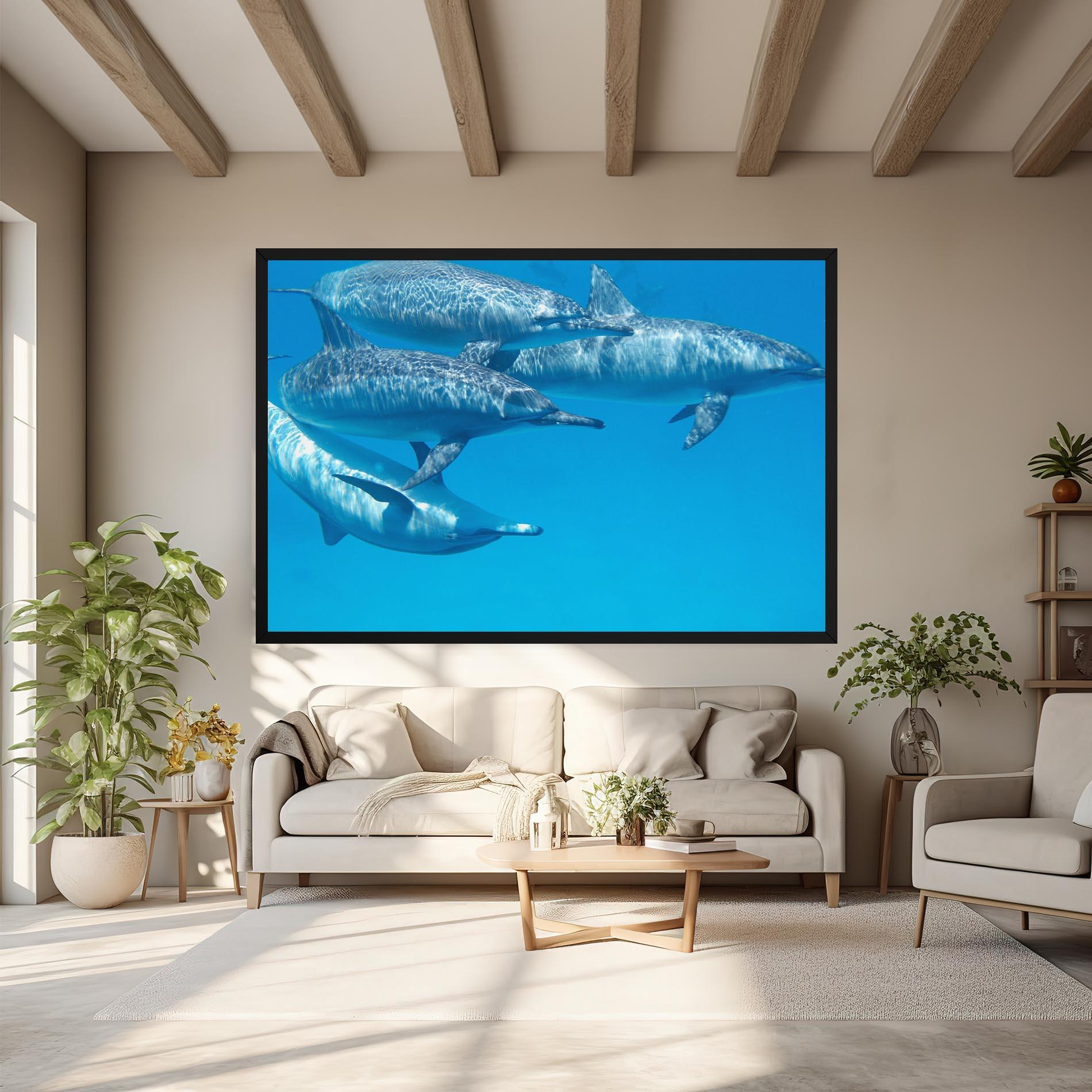 Tablou Canvas Family Of Dolphins mockup 6