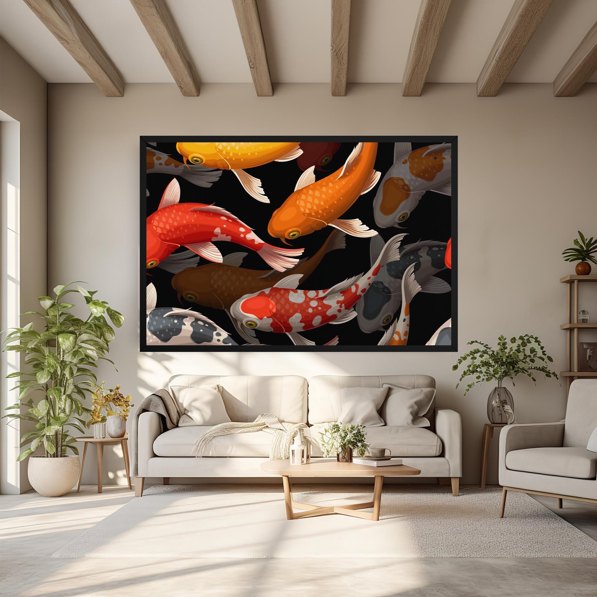Tablou Canvas Seamless Koi Fish mockup 6