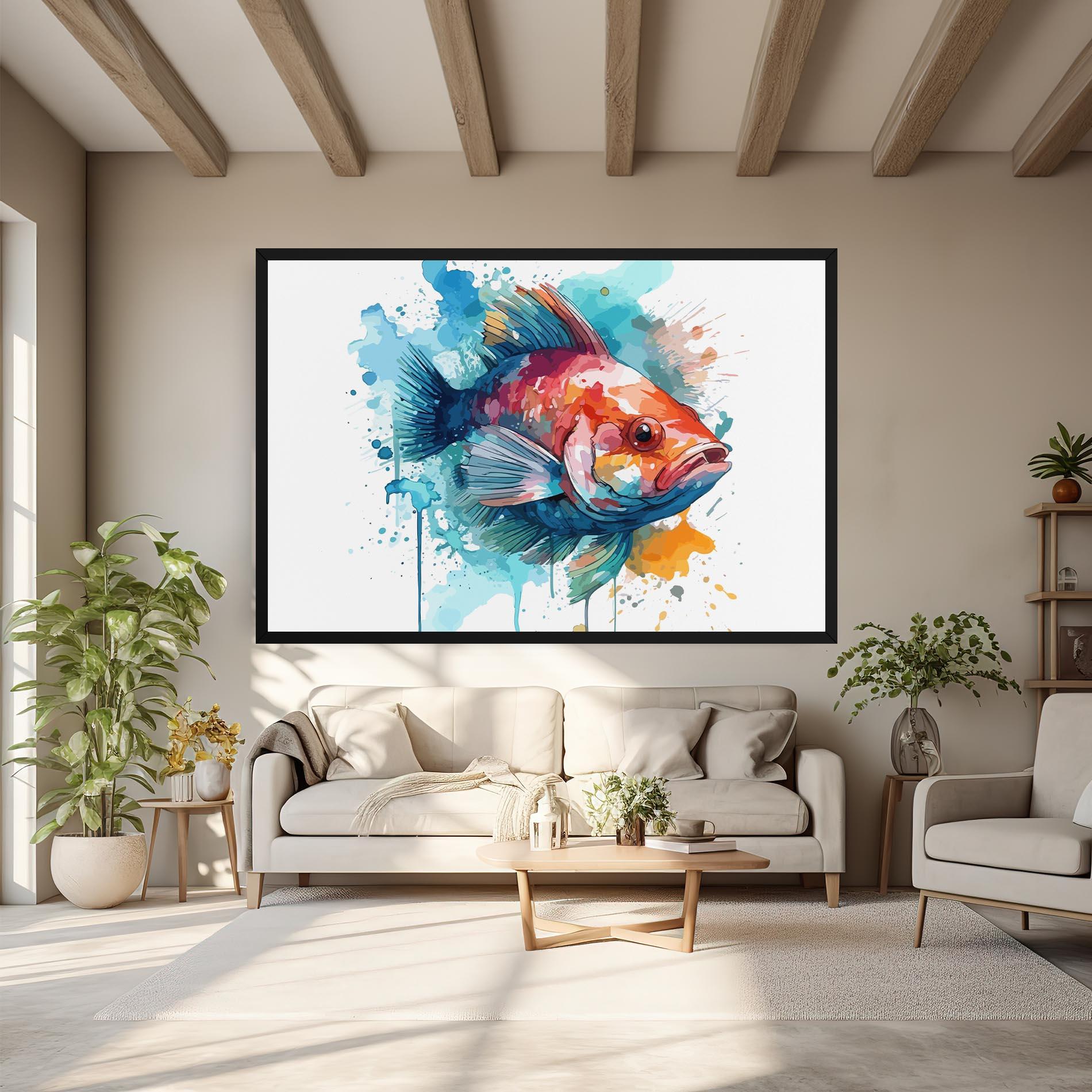 Tablou Canvas Watercolor Fish mockup 6