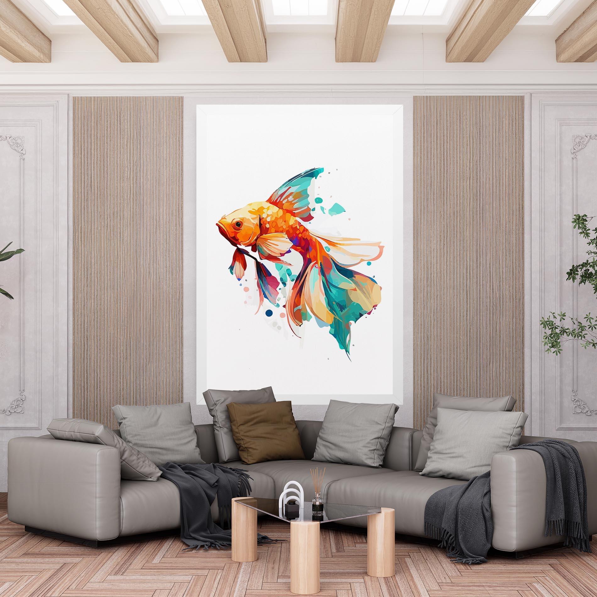 Tablou Canvas Blue Orange Fish mockup 6