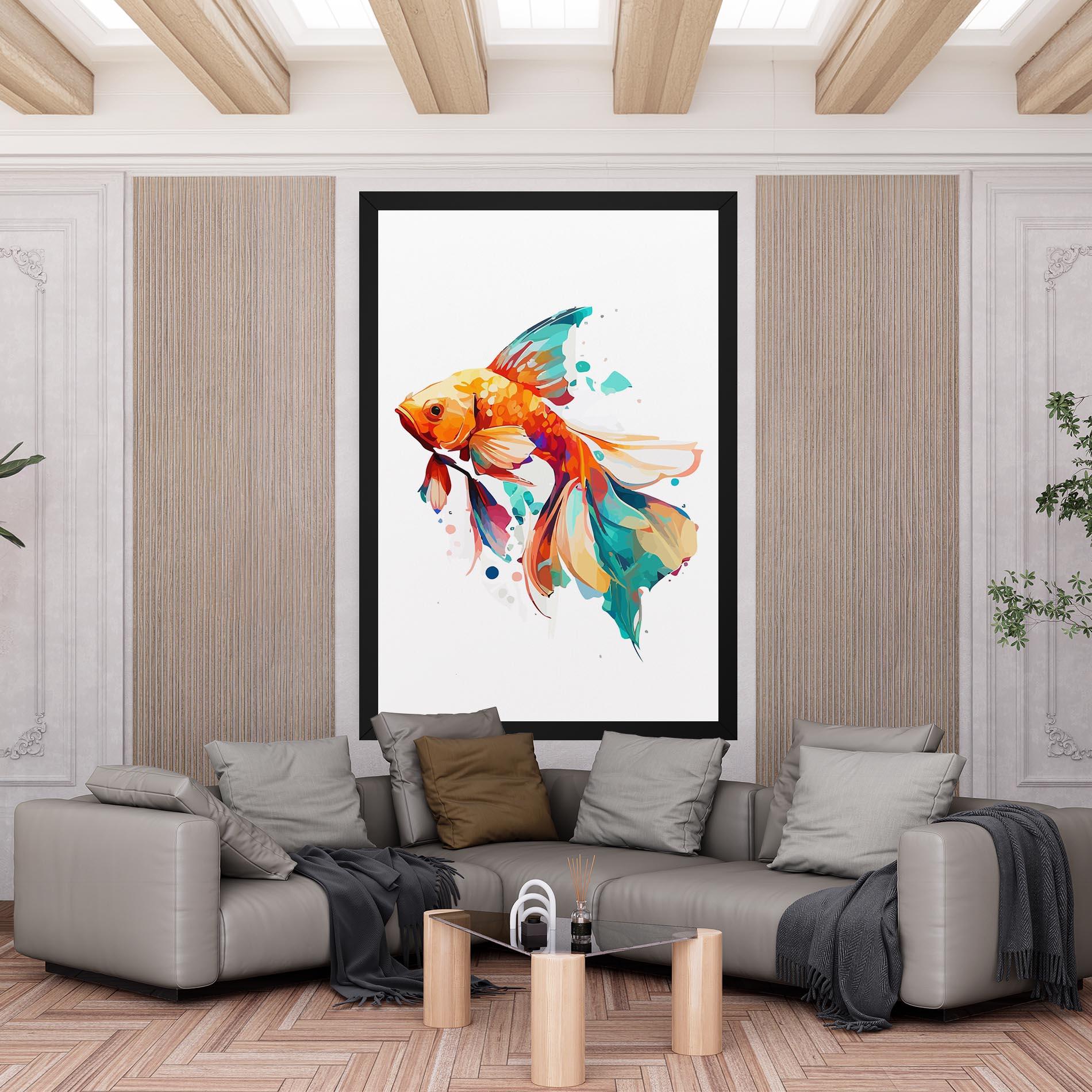 Tablou Canvas Blue Orange Fish mockup 6