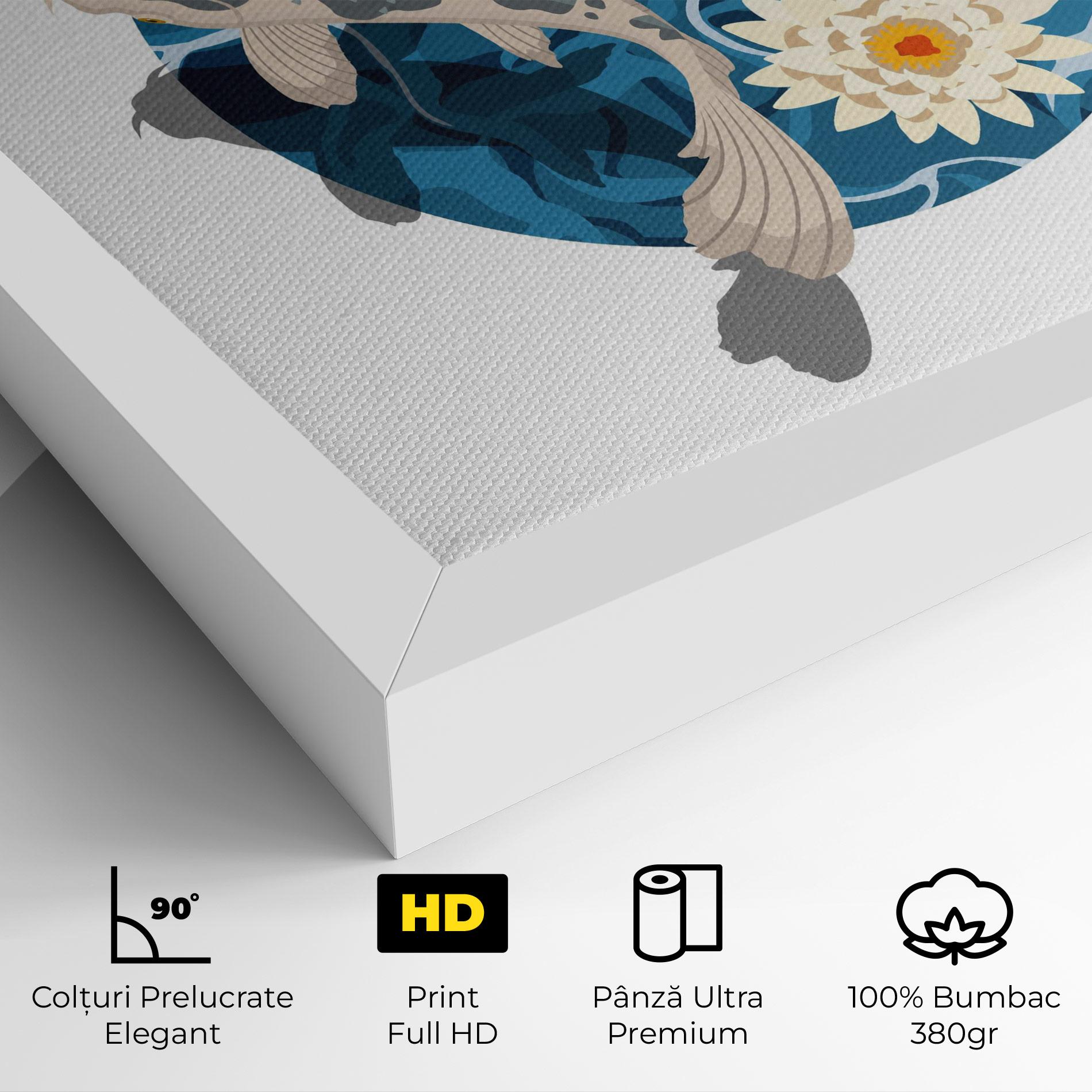 Tablou Canvas Grey Orange Koi mockup 4