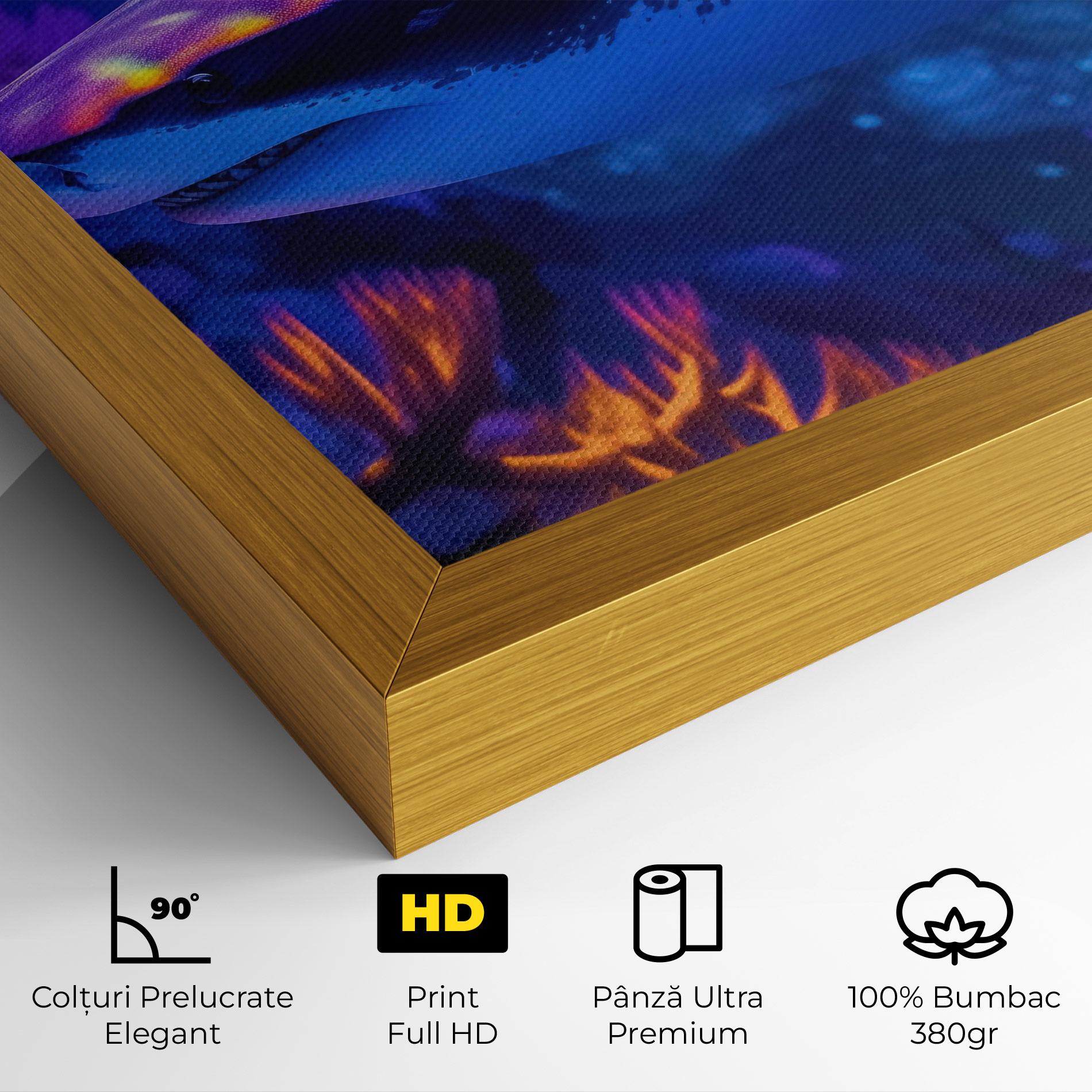 Tablou Canvas Blue Light Shark mockup 4