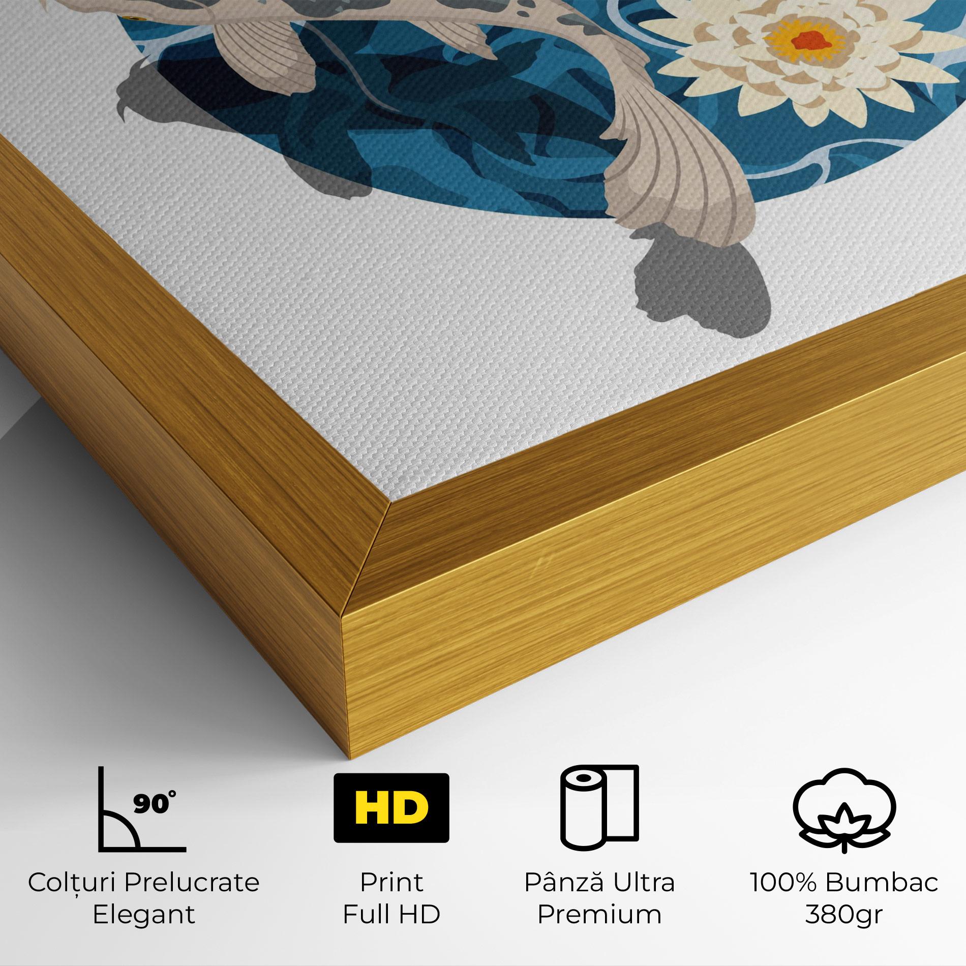 Tablou Canvas Grey Orange Koi mockup 4