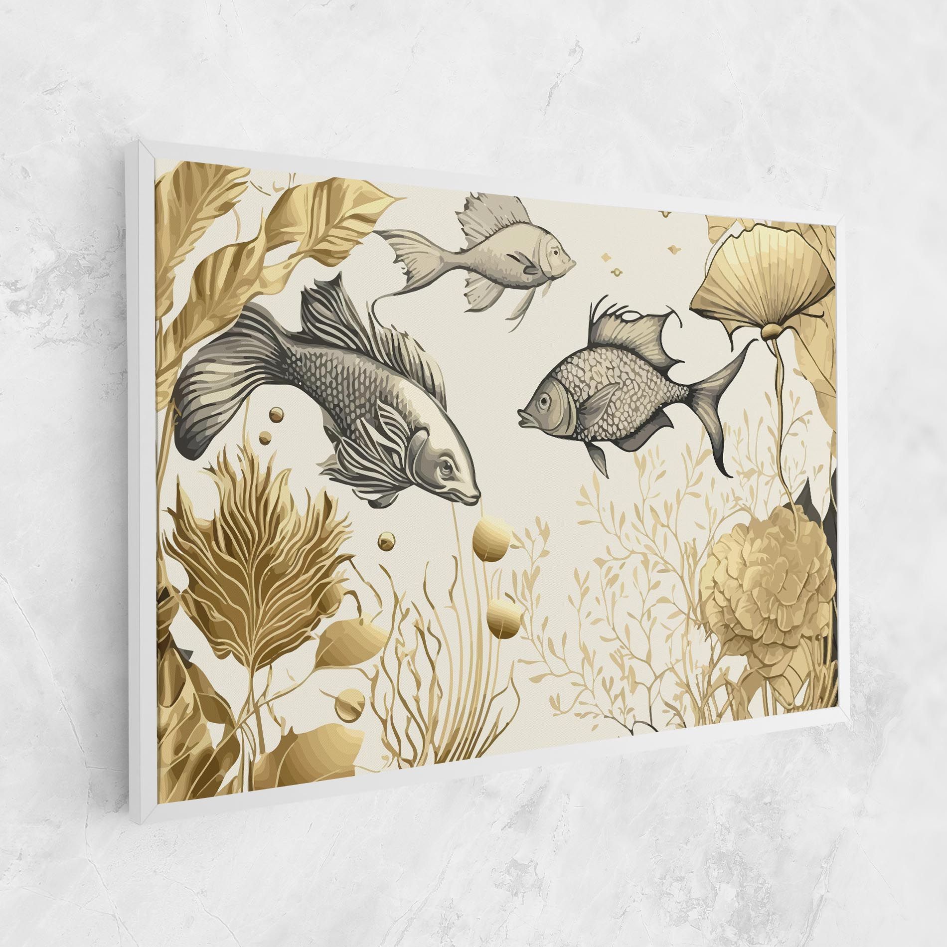 Grey Gold Fish mockup 1