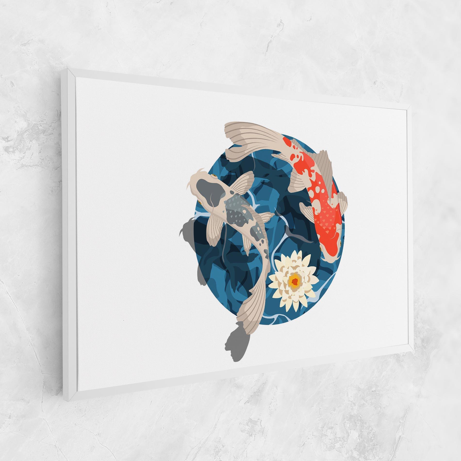 Tablou Canvas Grey Orange Koi mockup 1