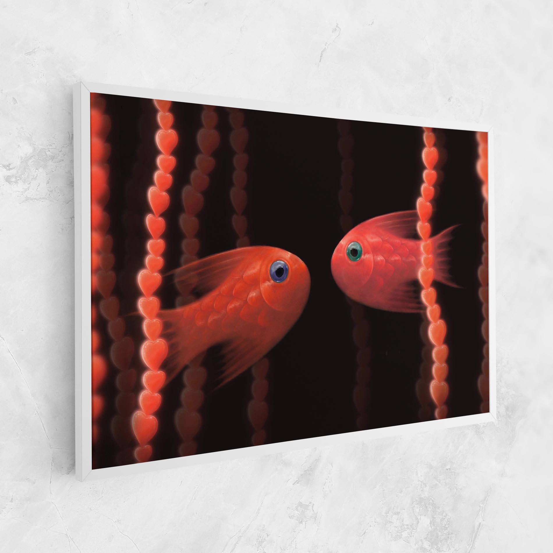 Tablou Canvas Orange Fish Heart mockup 1