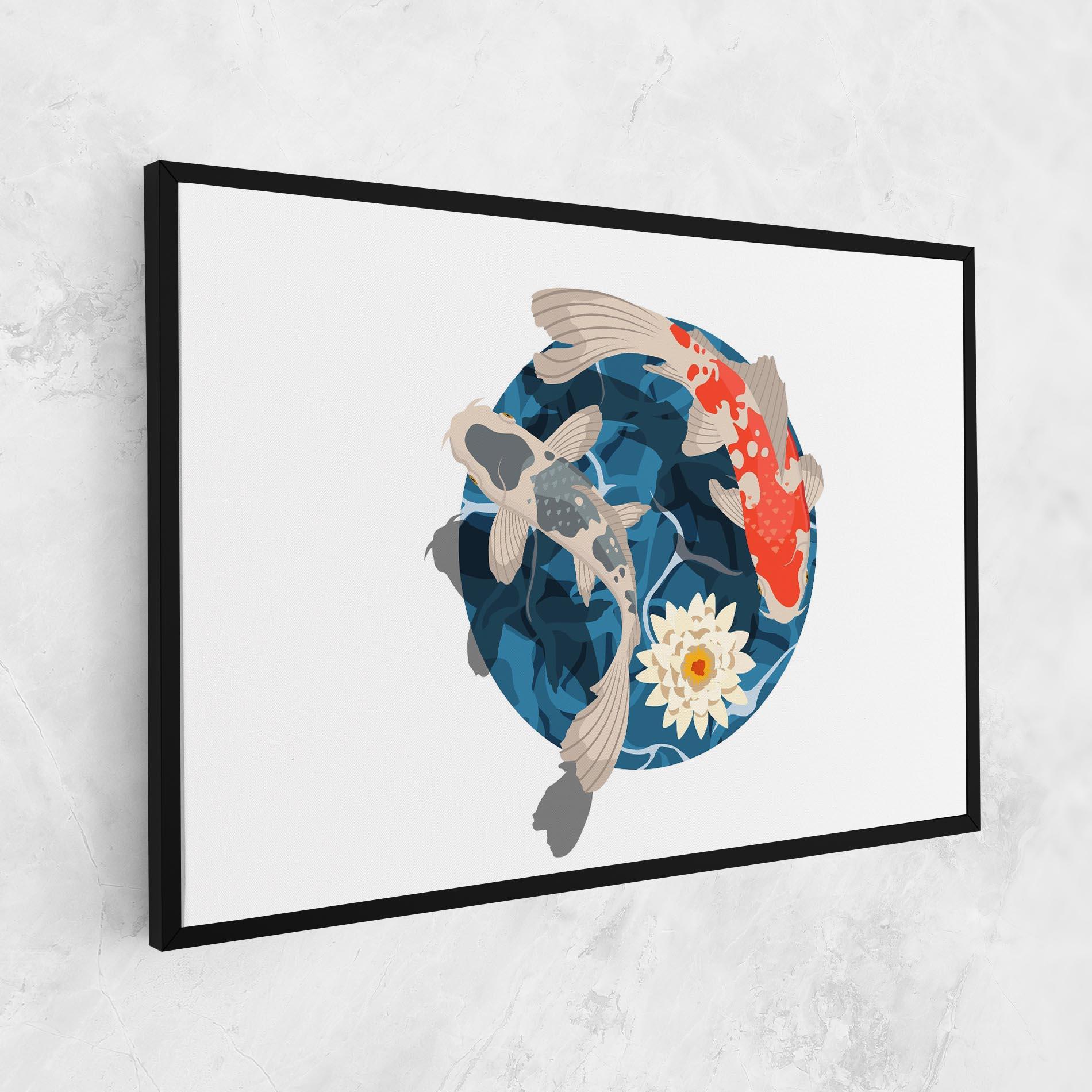 Tablou Canvas Grey Orange Koi mockup 1