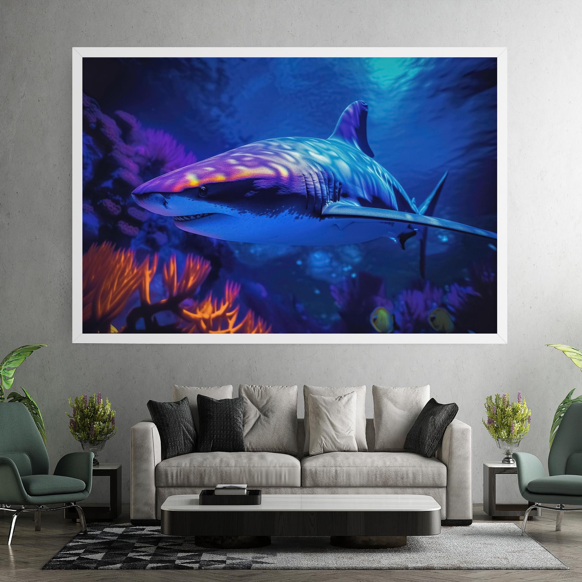 Tablou Canvas Blue Light Shark mockup 7
