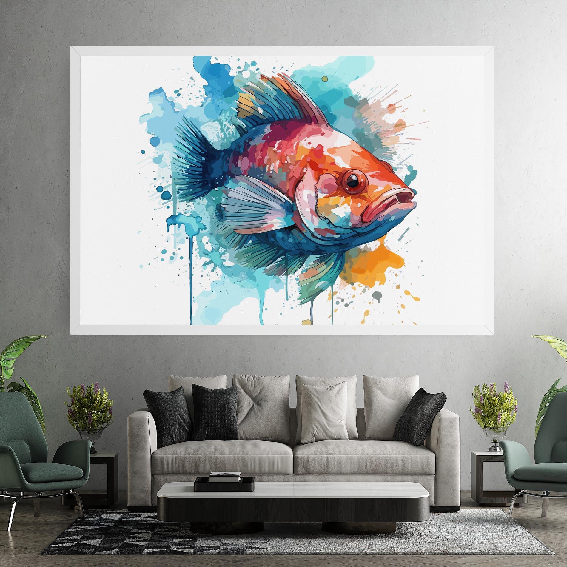 Tablou Canvas Watercolor Fish mockup 7