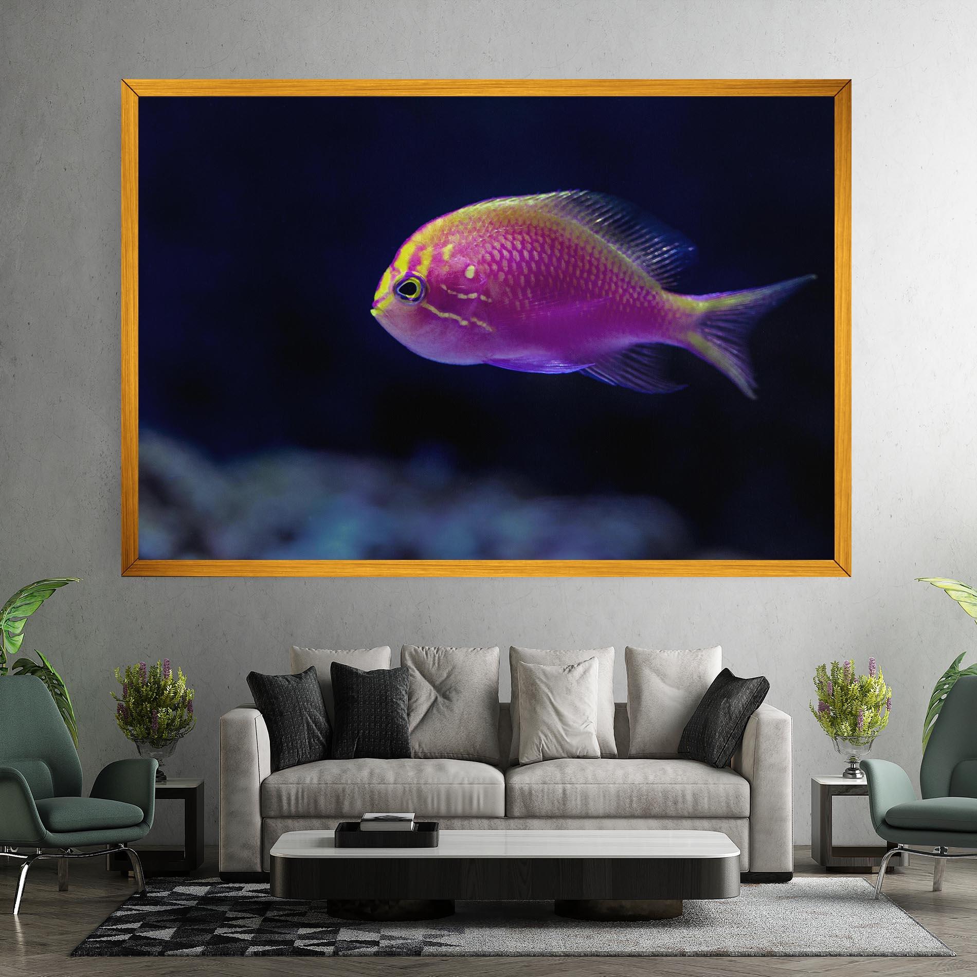 Tablou Canvas Angry Pink Fish mockup 7