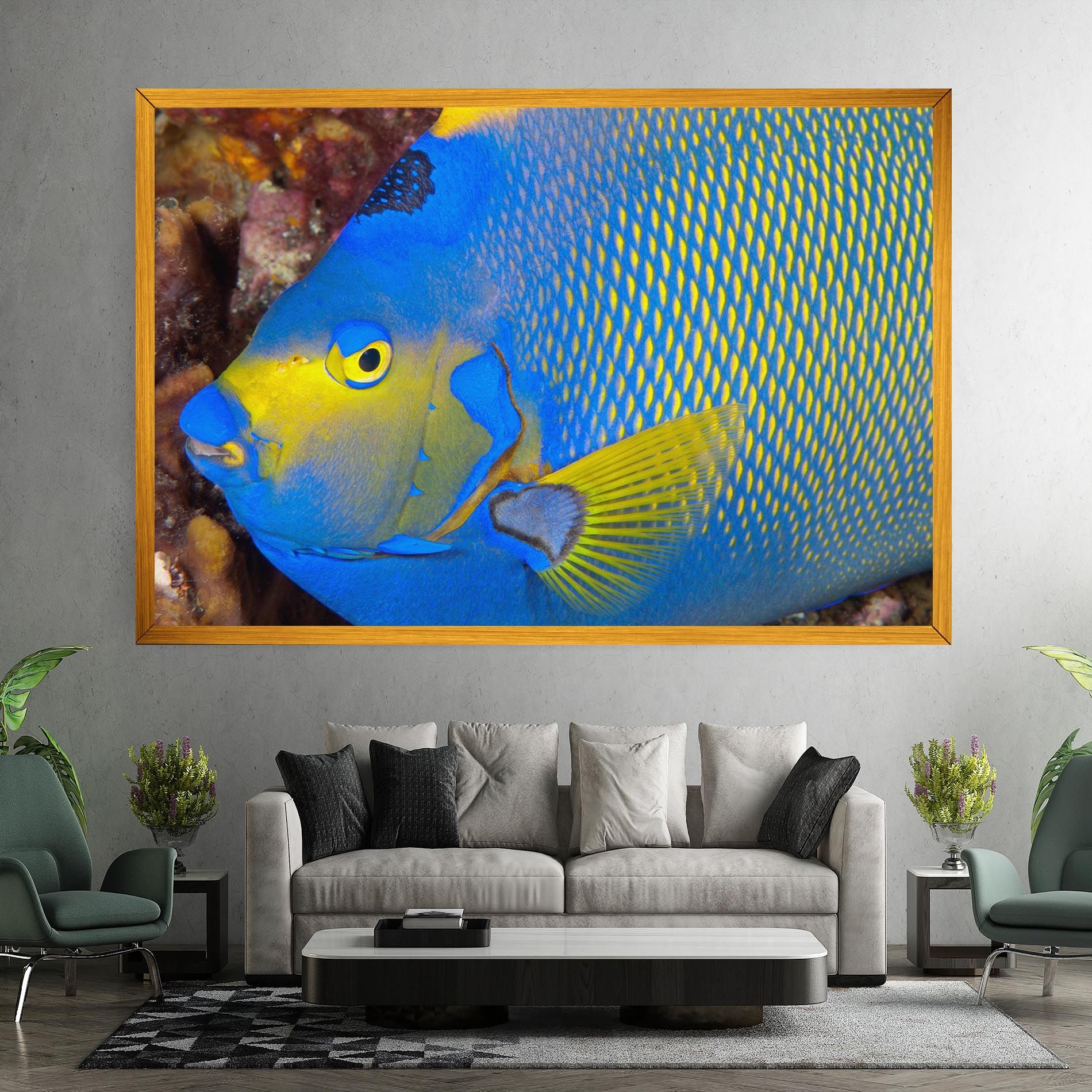 Blue Yellow Fish mockup 7