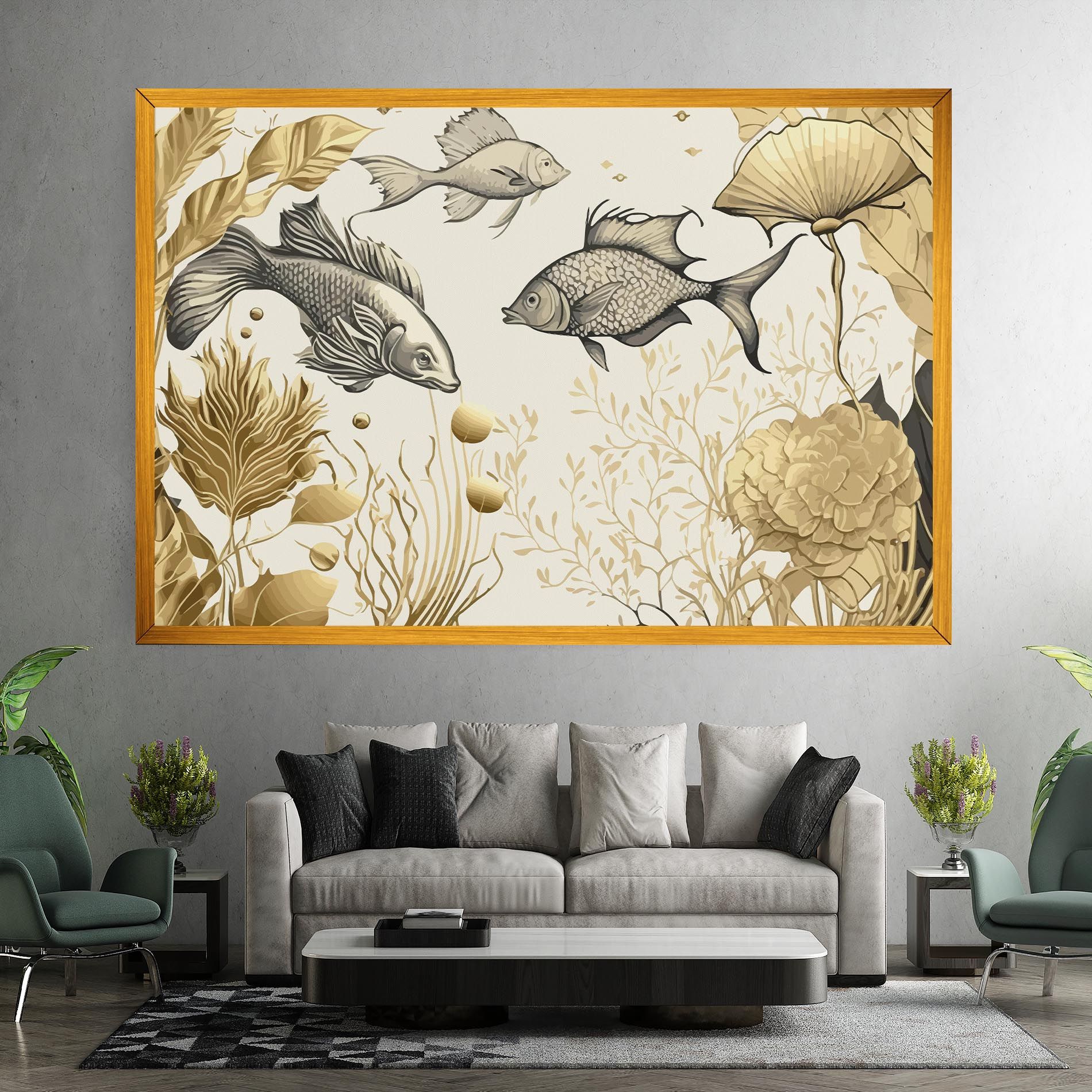 Grey Gold Fish mockup 7