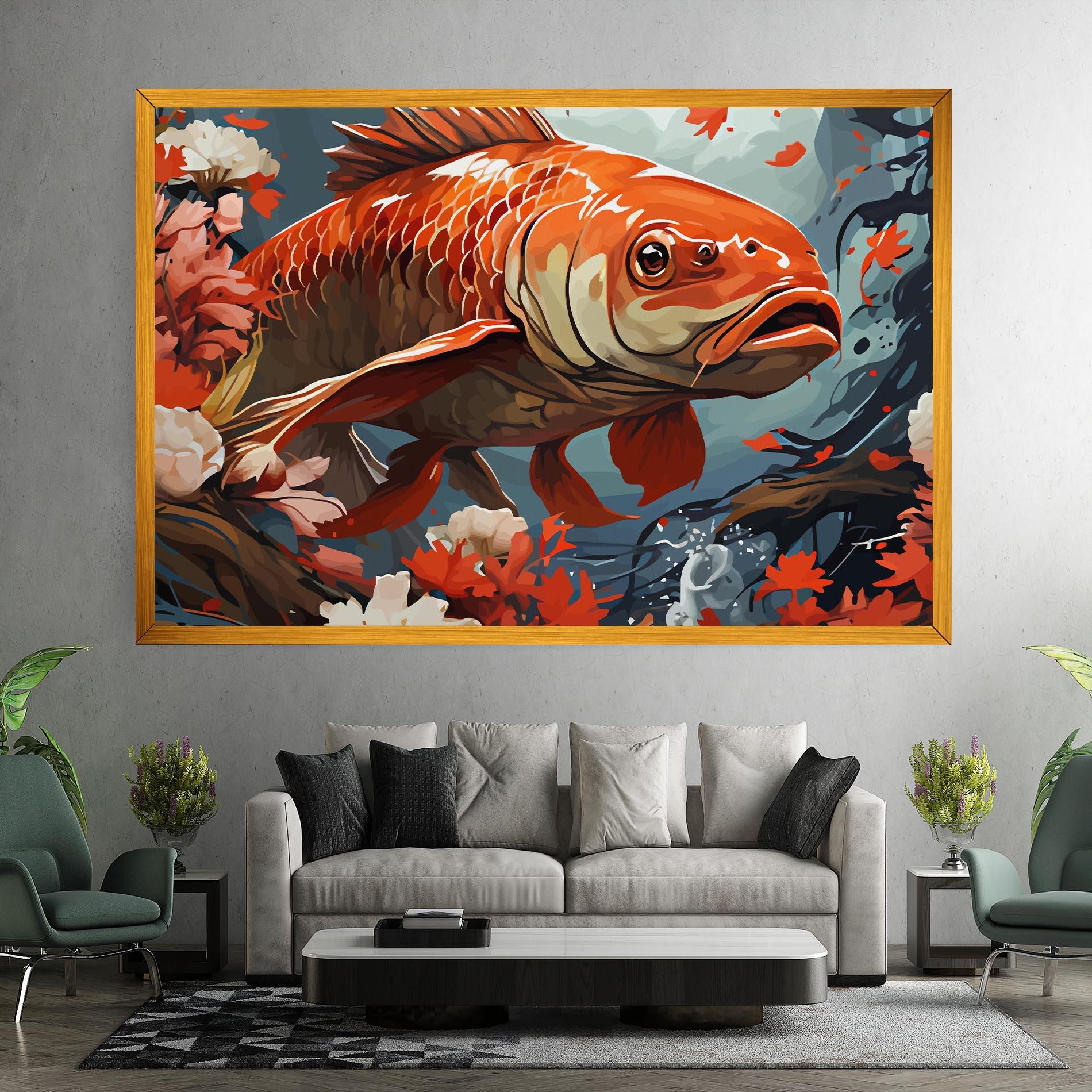 Tablou Canvas Orange Koi mockup 7