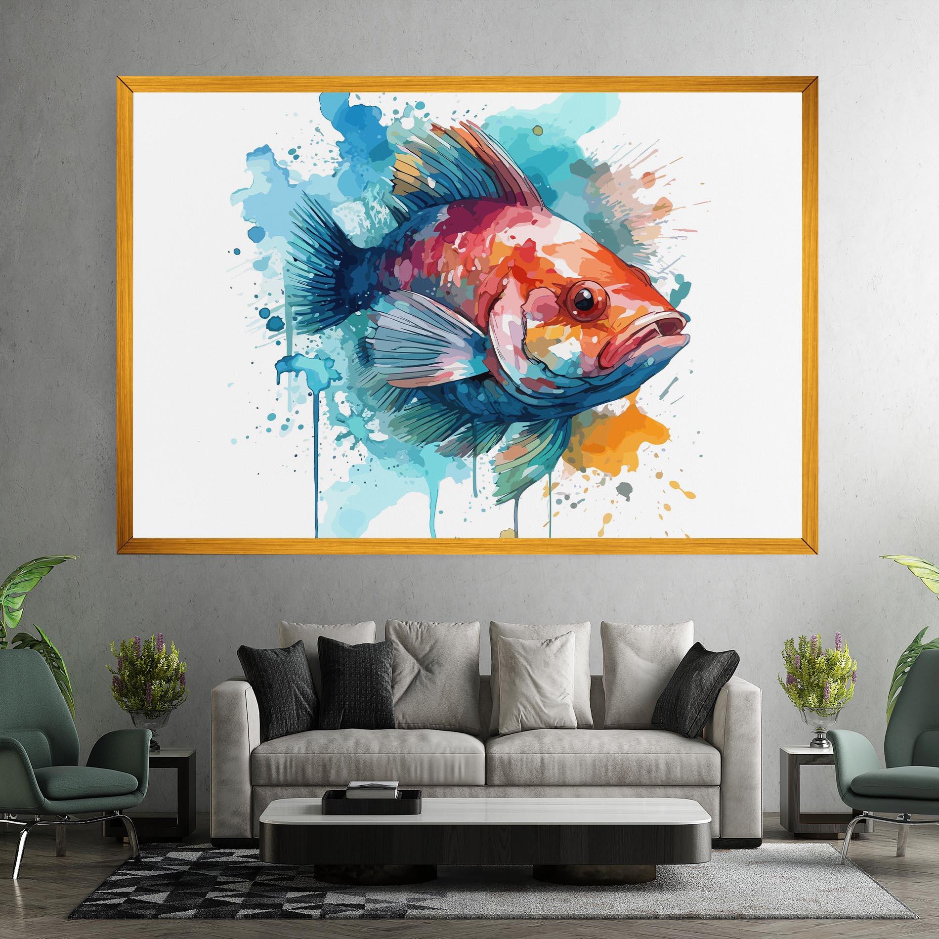 Tablou Canvas Watercolor Fish mockup 7