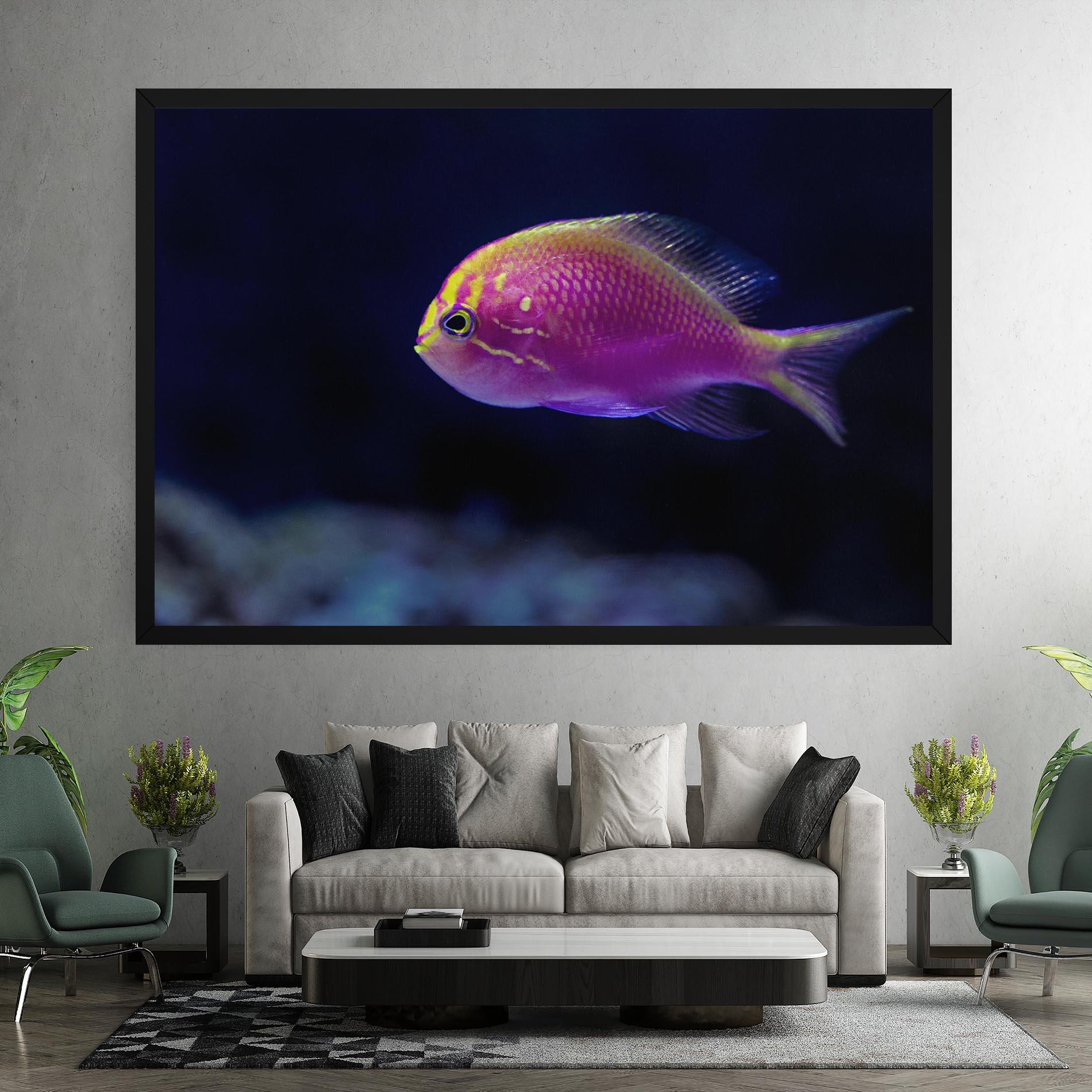 Tablou Canvas Angry Pink Fish mockup 7