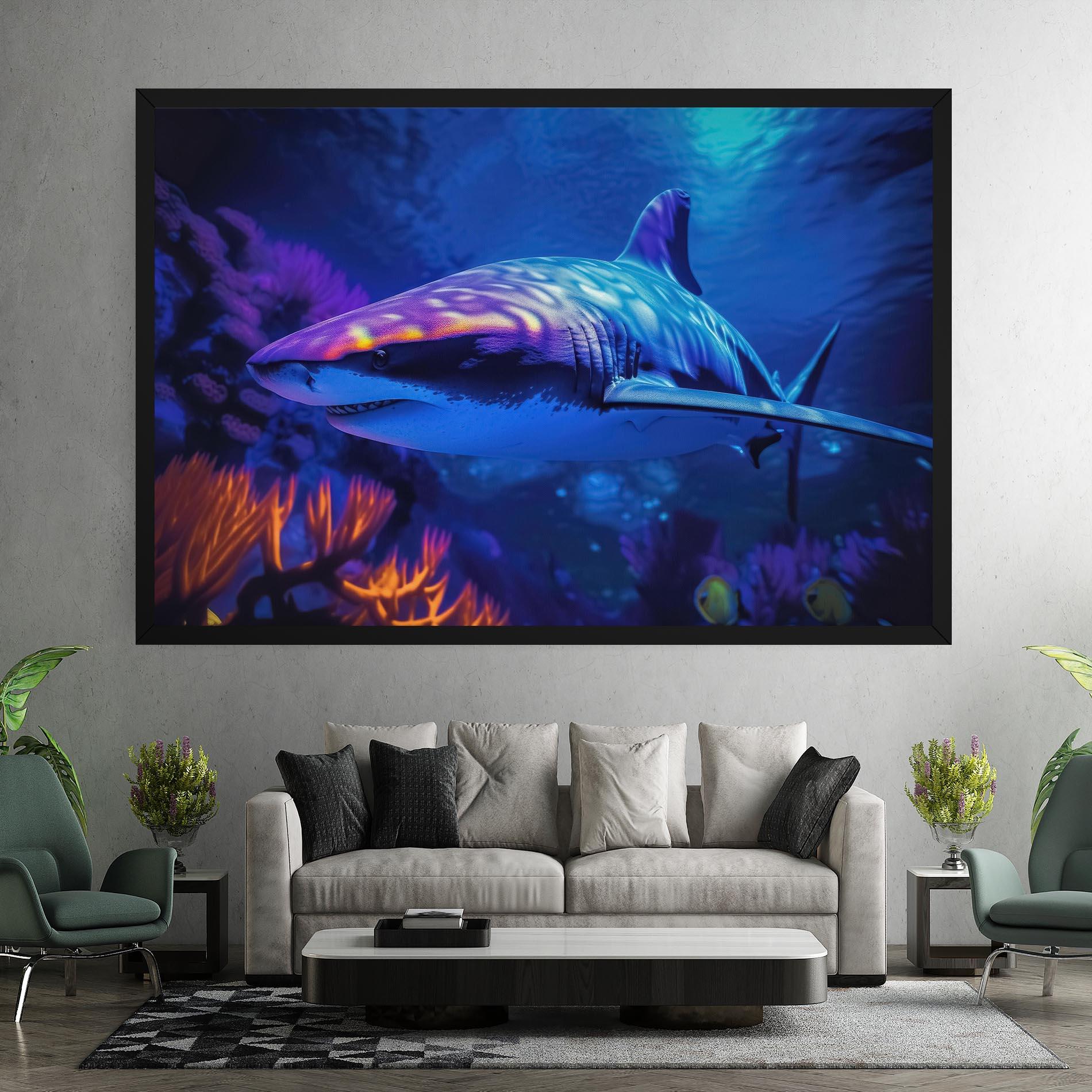 Tablou Canvas Blue Light Shark mockup 7