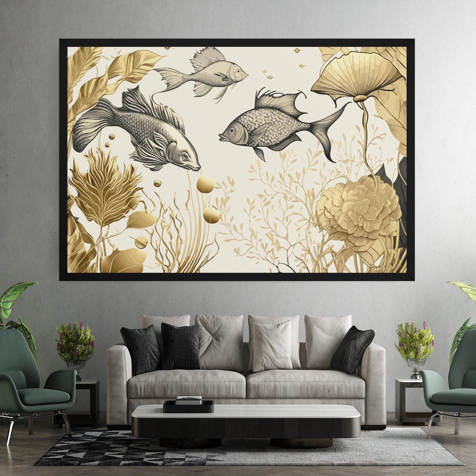 Grey Gold Fish mockup 7
