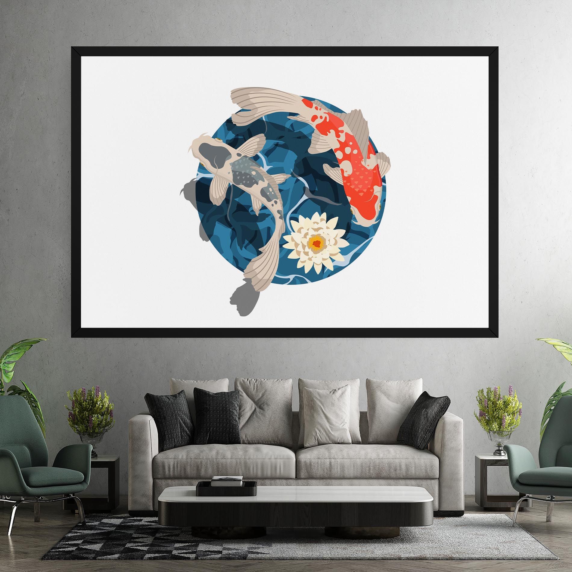 Grey Orange Koi mockup 7