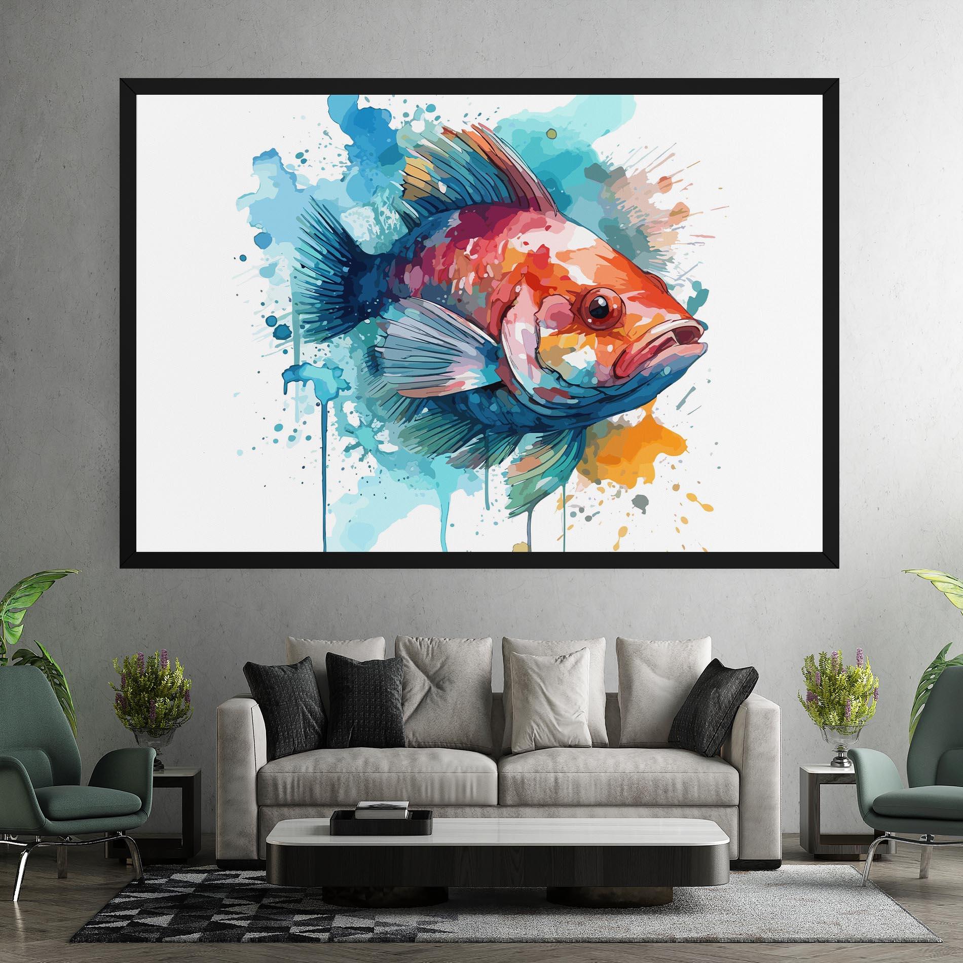 Tablou Canvas Watercolor Fish mockup 7