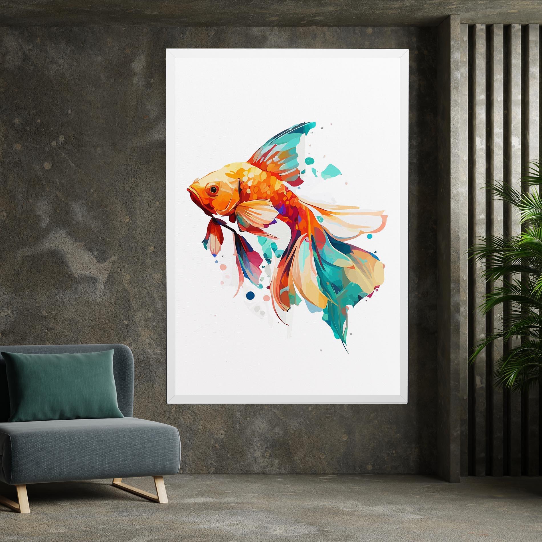 Tablou Canvas Blue Orange Fish mockup 7