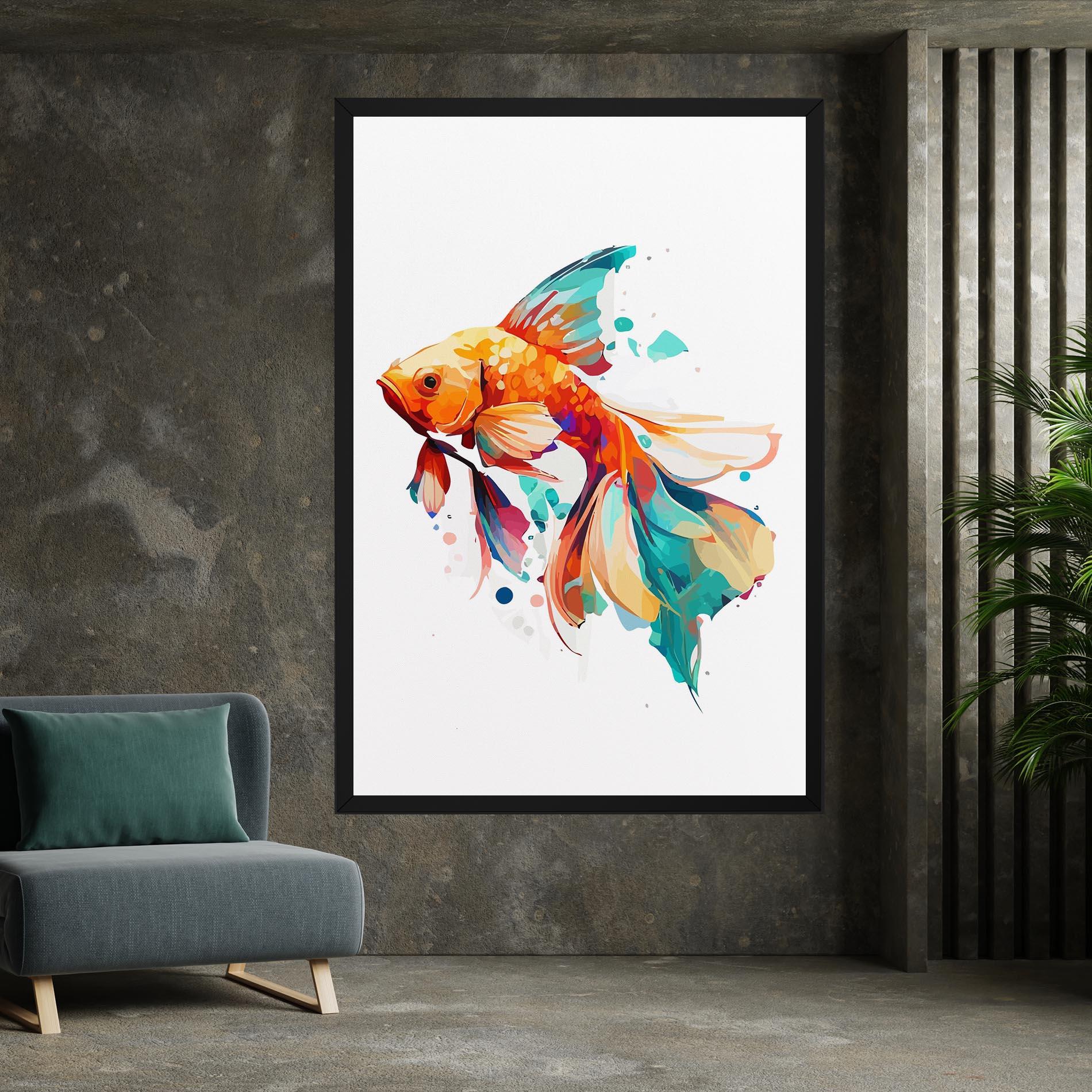 Tablou Canvas Blue Orange Fish mockup 7