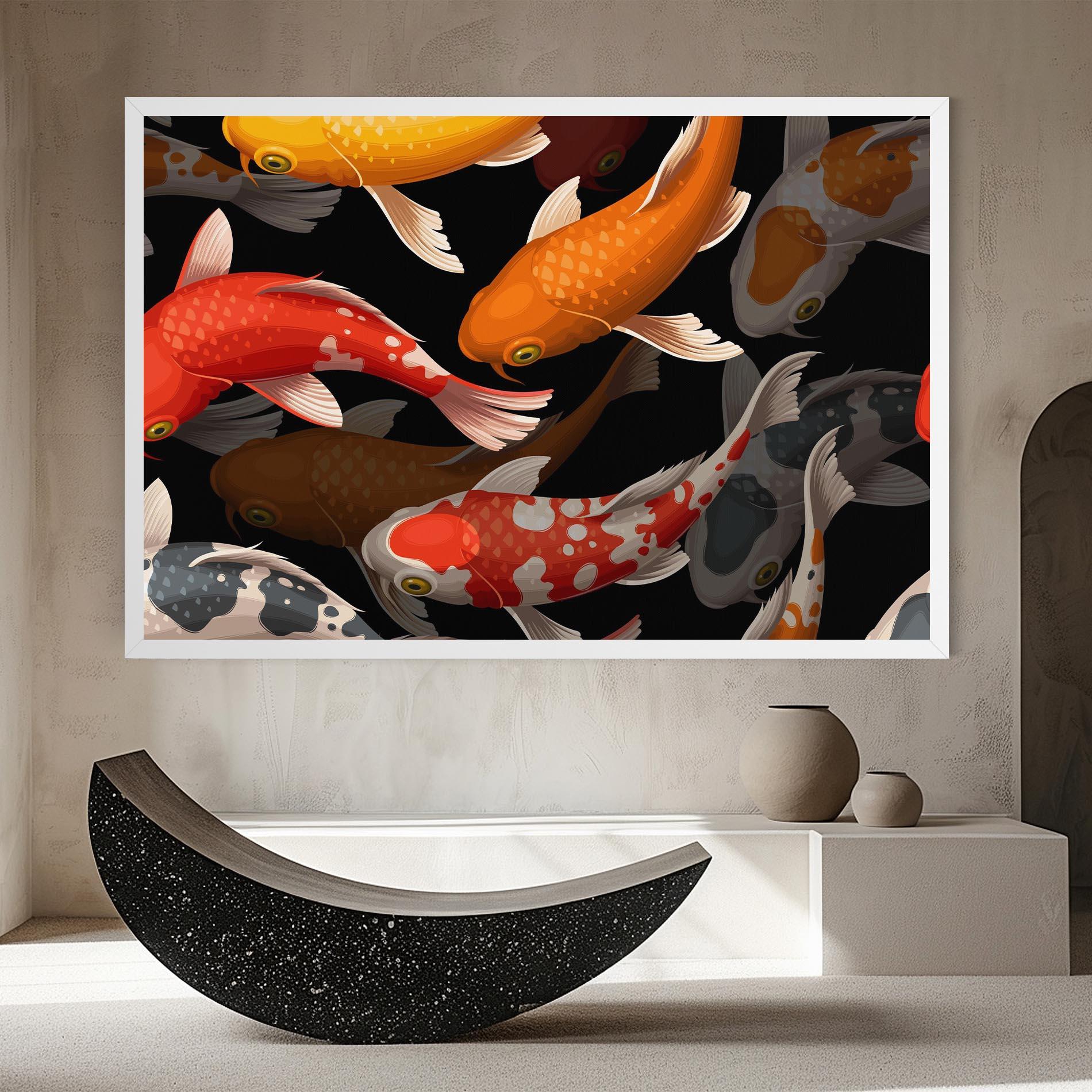 Tablou Canvas Seamless Koi Fish mockup 8